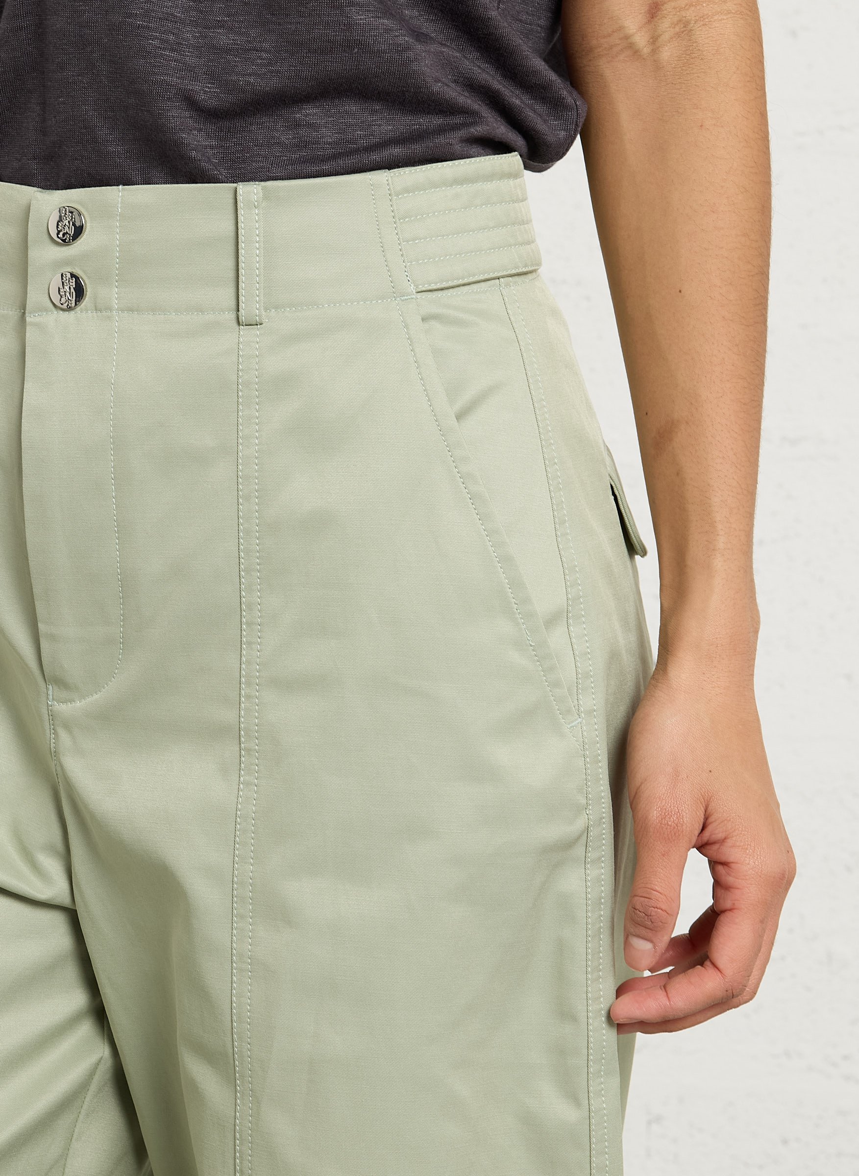 Pantalon cargo en coton mélangé BERENICE Vert