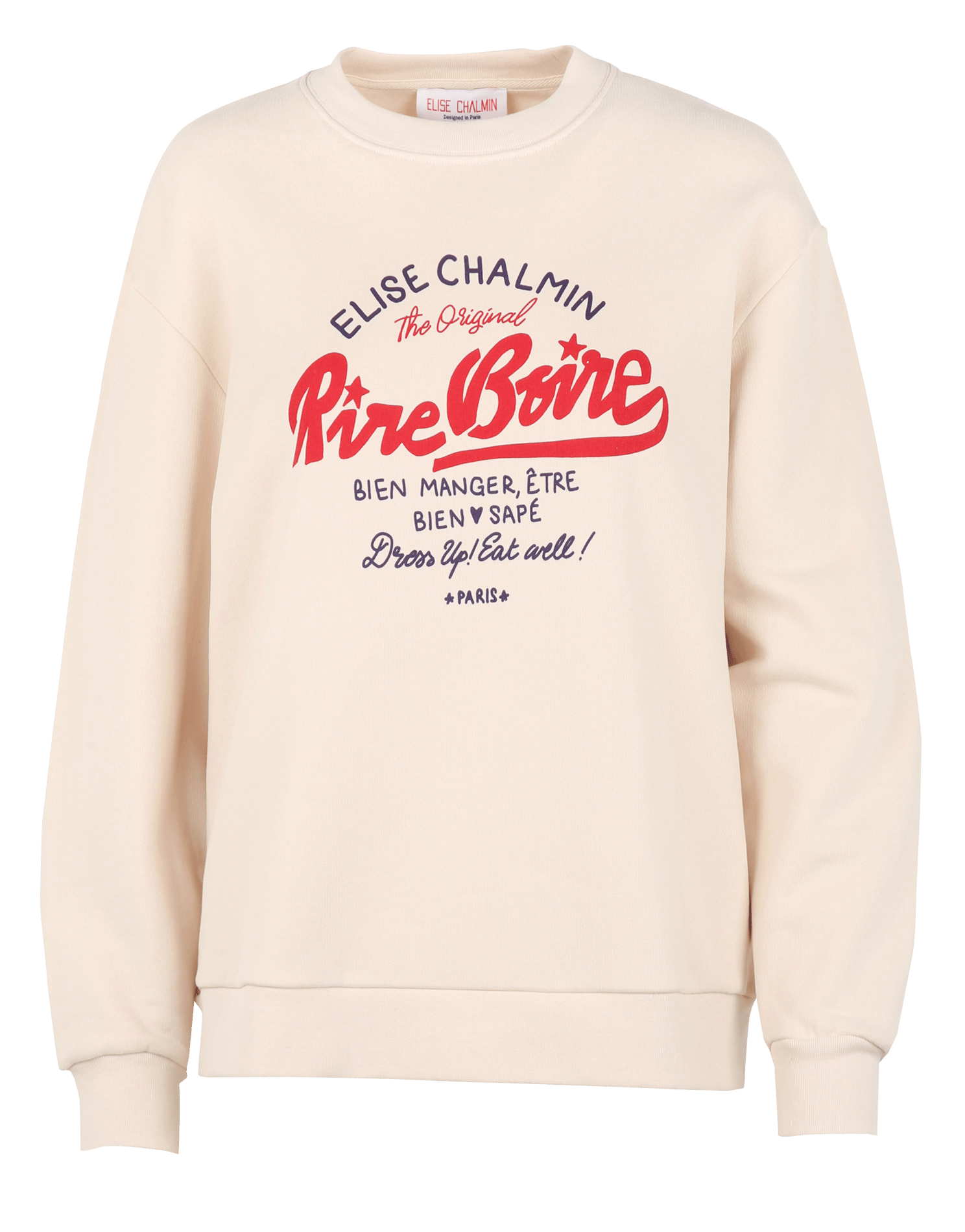 Cotton round-neck sweatshirt ELISE CHALMIN White