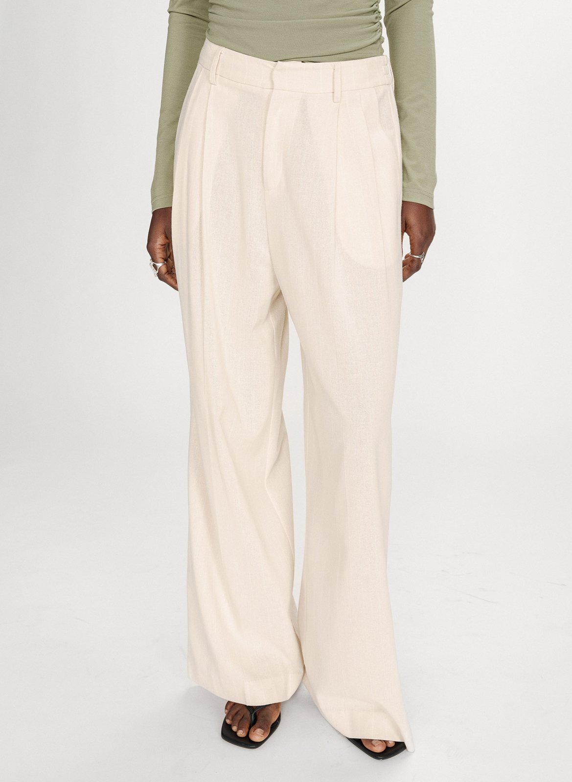 Pantalon large à rayures GRACE ET MILA Jaune