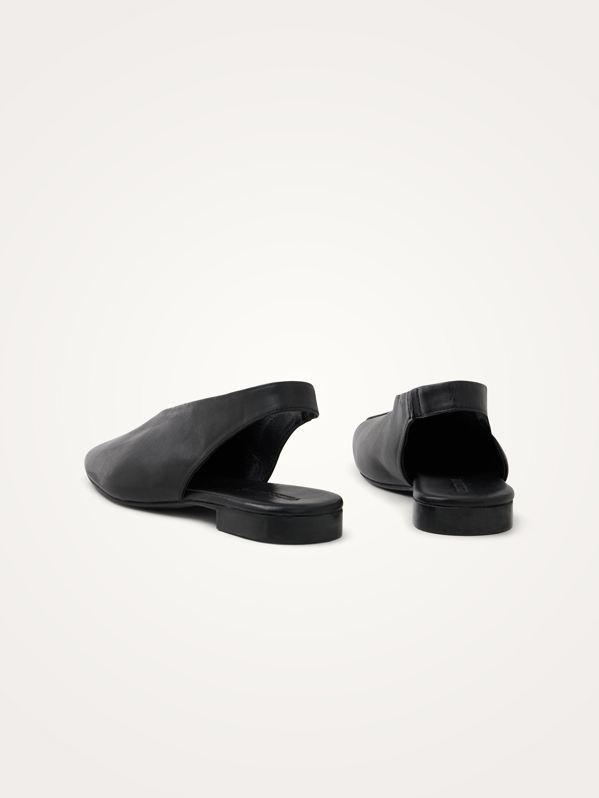 Square-toe slingback ballet flats VANESSA WU Black