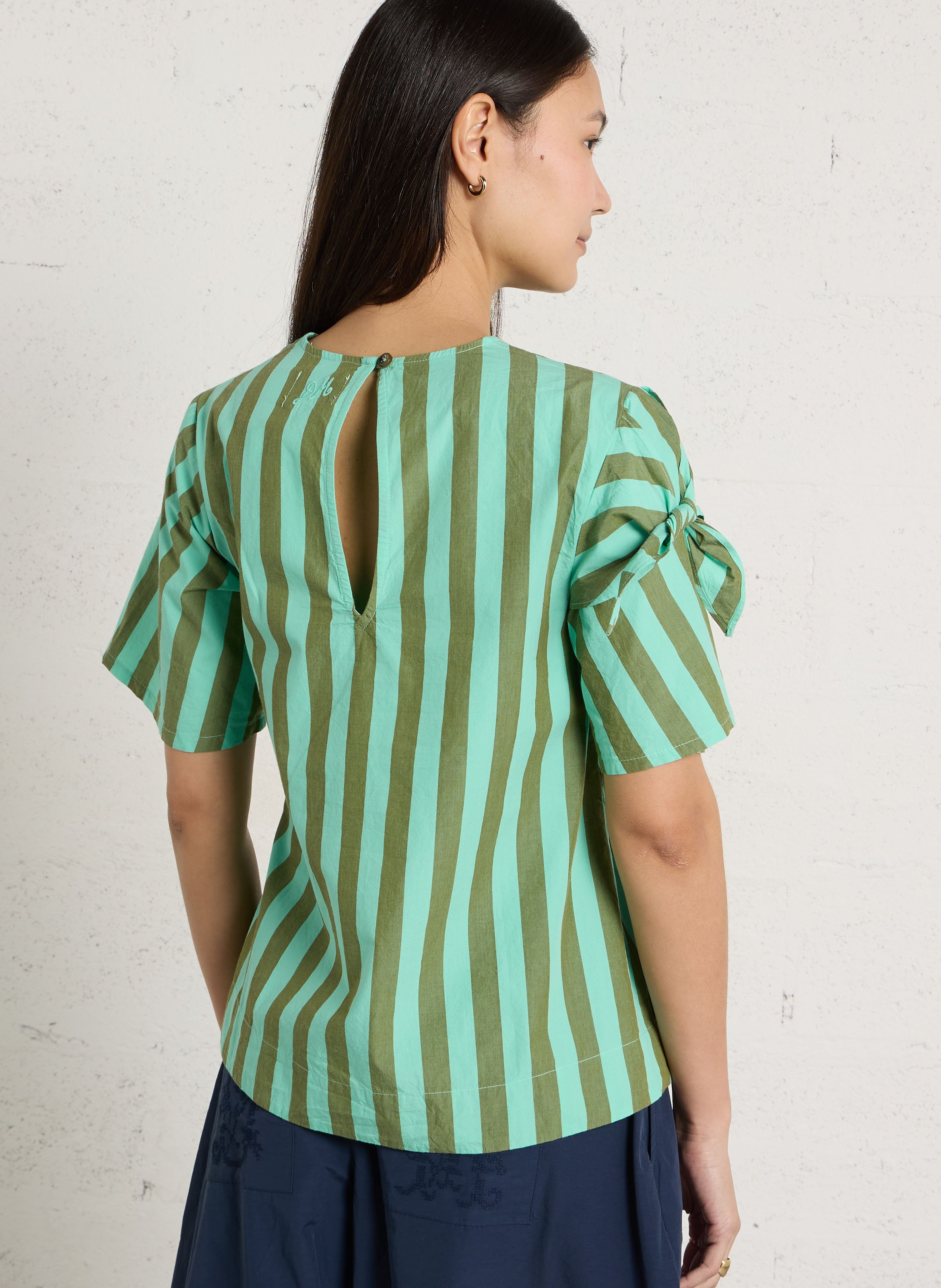 Weites Bio-Baumwolltop DAMSON MADDER Blau