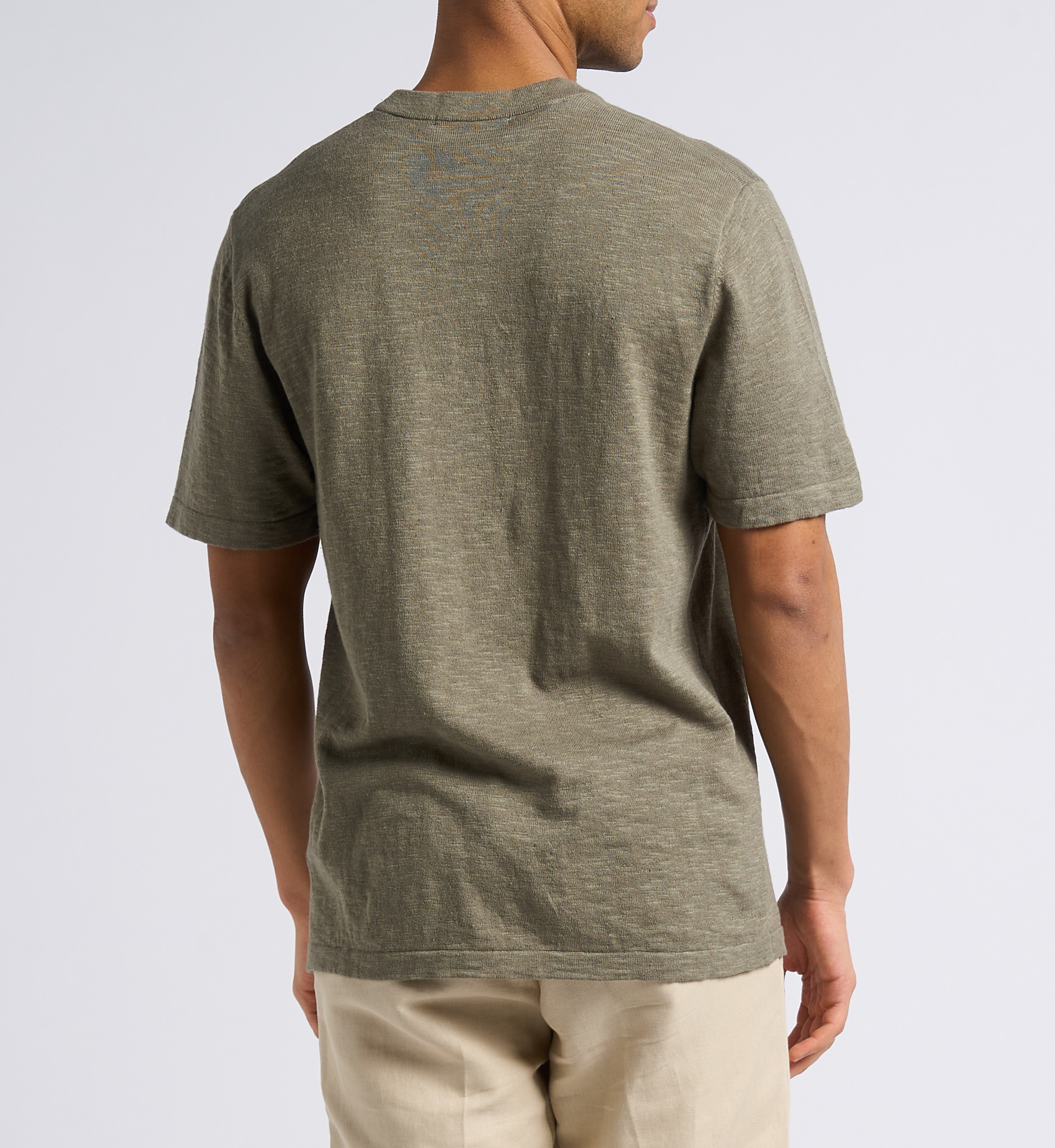 Gerade geschnittenes Rundhals-T-Shirt aus Baumwoll-Mix SELECTED Grau