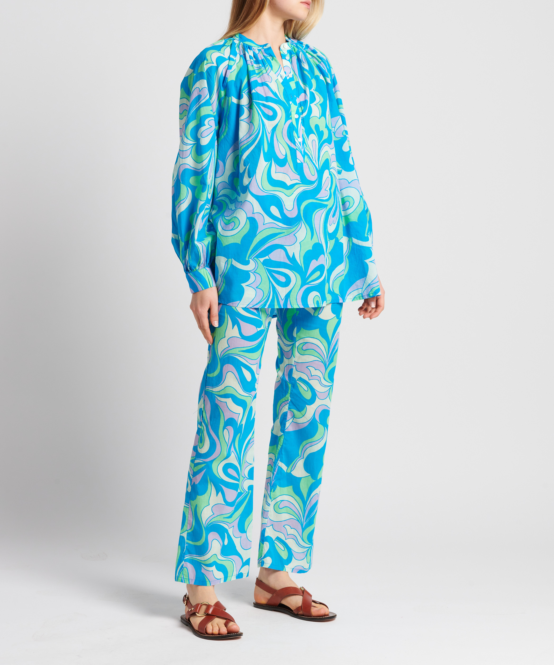 Straight-leg cotton pants V DE VINSTER Blue