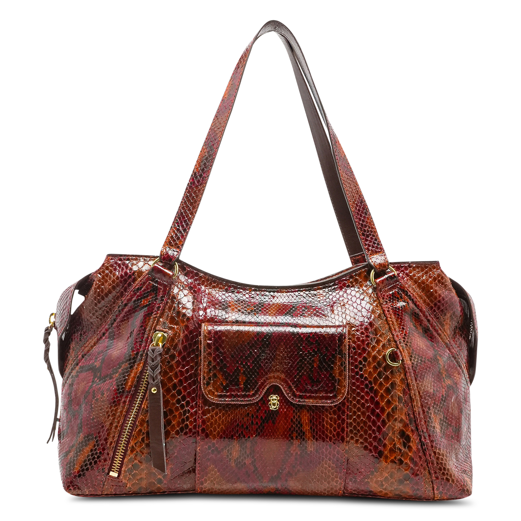 Schultertasche aus Pythonleder CLARIS VIROT Mehrfarbig