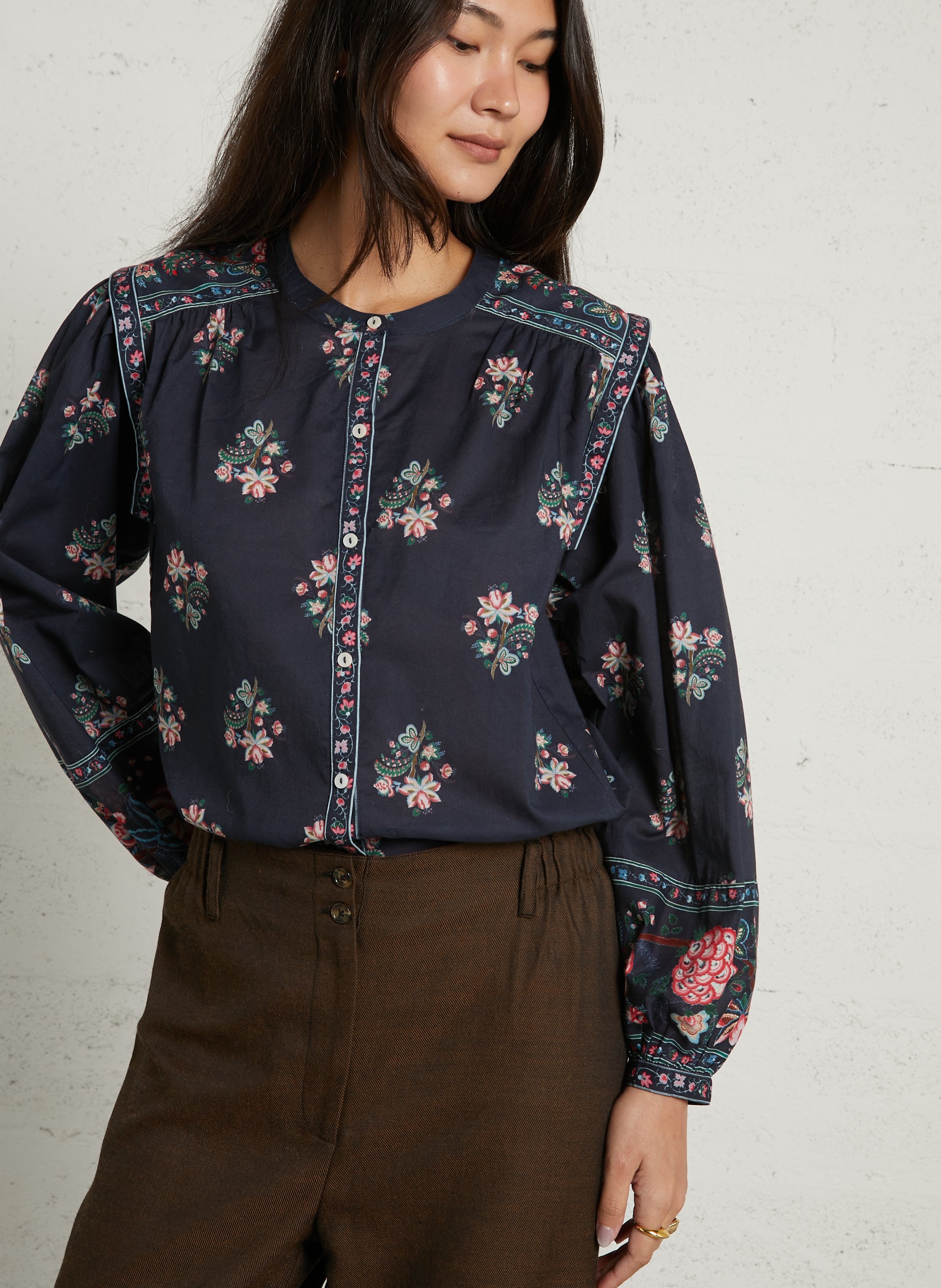 Chemise à imprimé fleuri LOUISE MISHA Noir