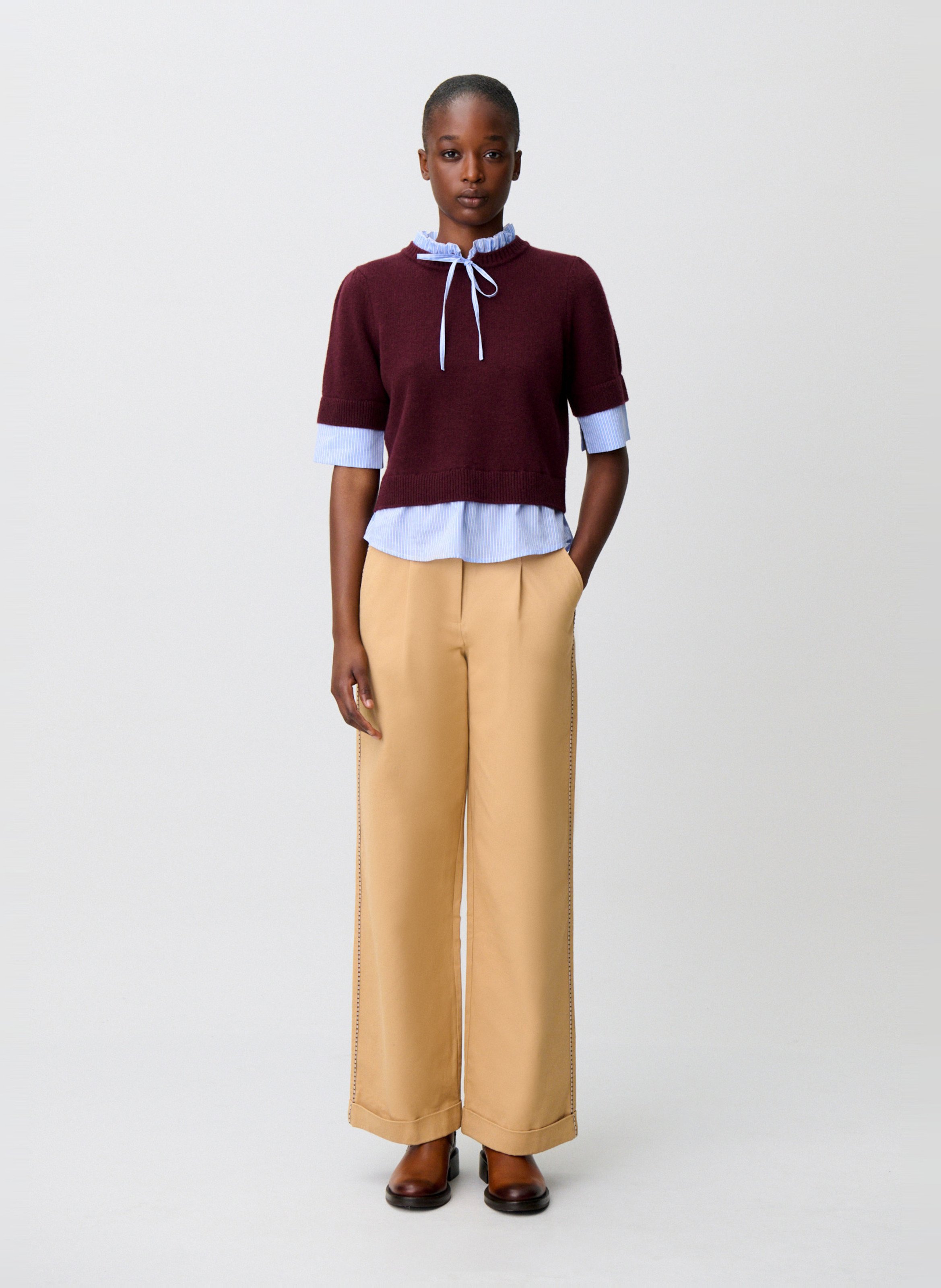 Gerade geschnittener Wollpullover CLAUDIE PIERLOT Violett