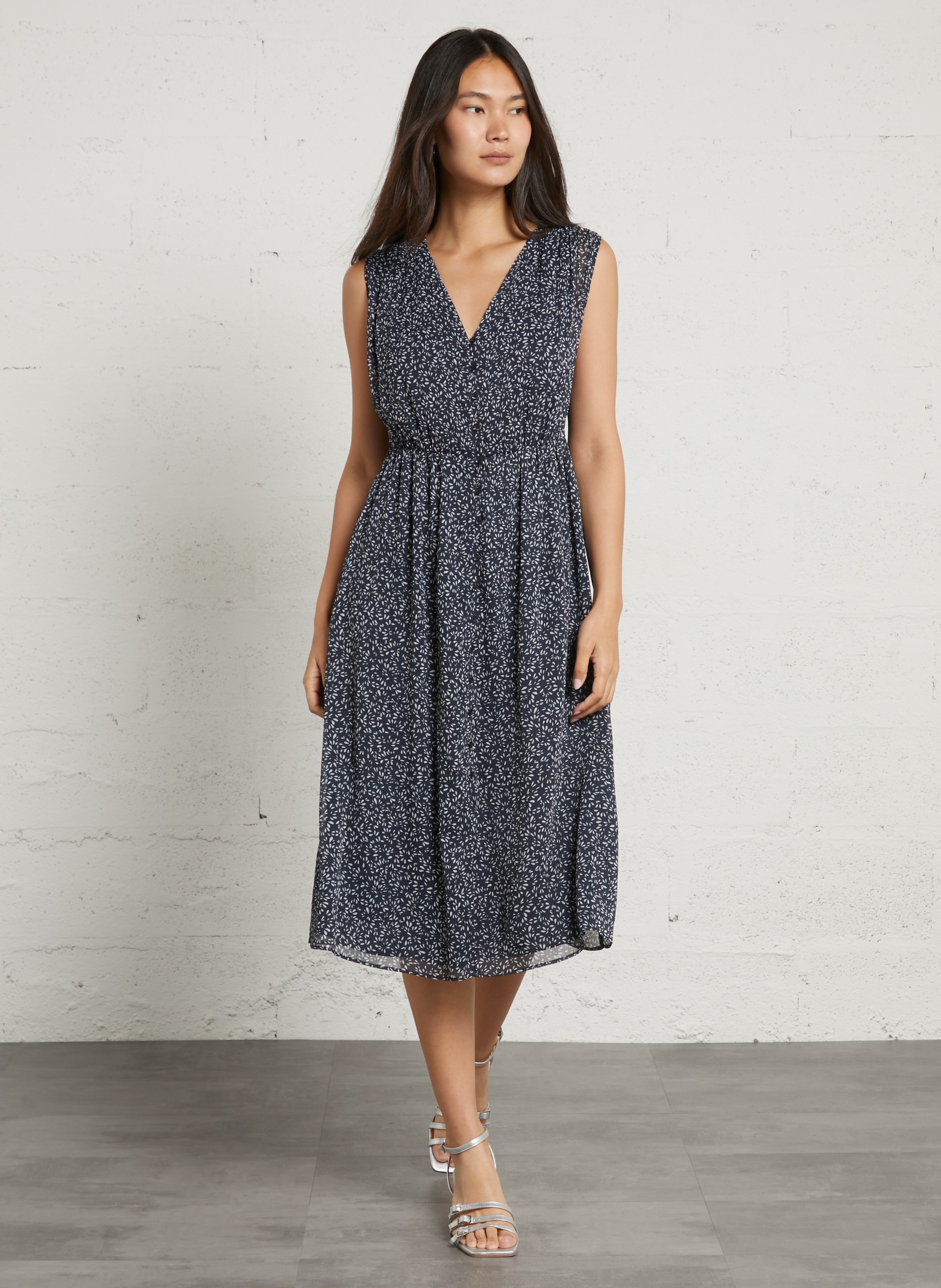 Halflange jurk met print SUD EXPRESS Blauw