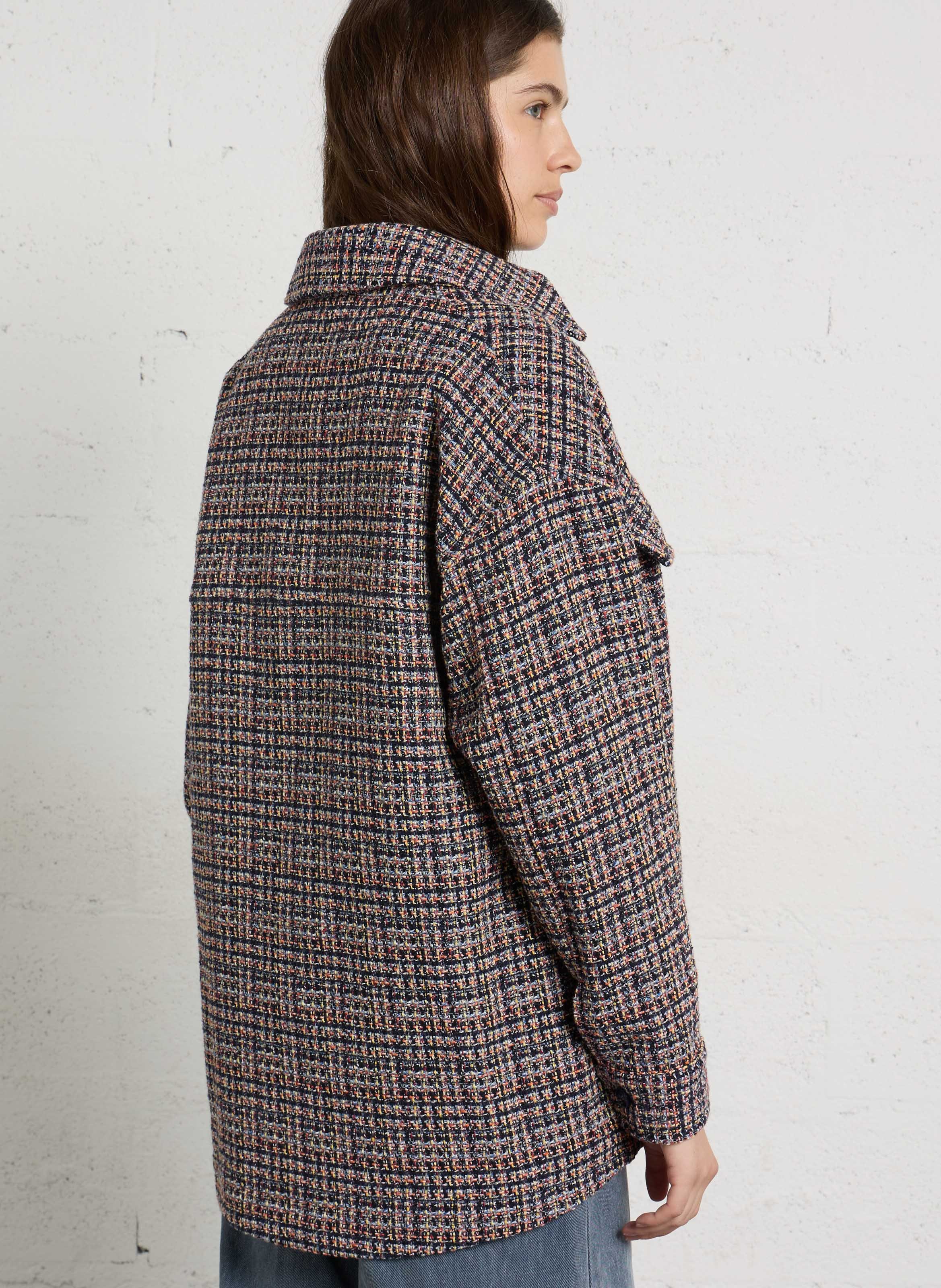 Chemise oversize en tweed de coton mélangé IMPERIAL Bleu