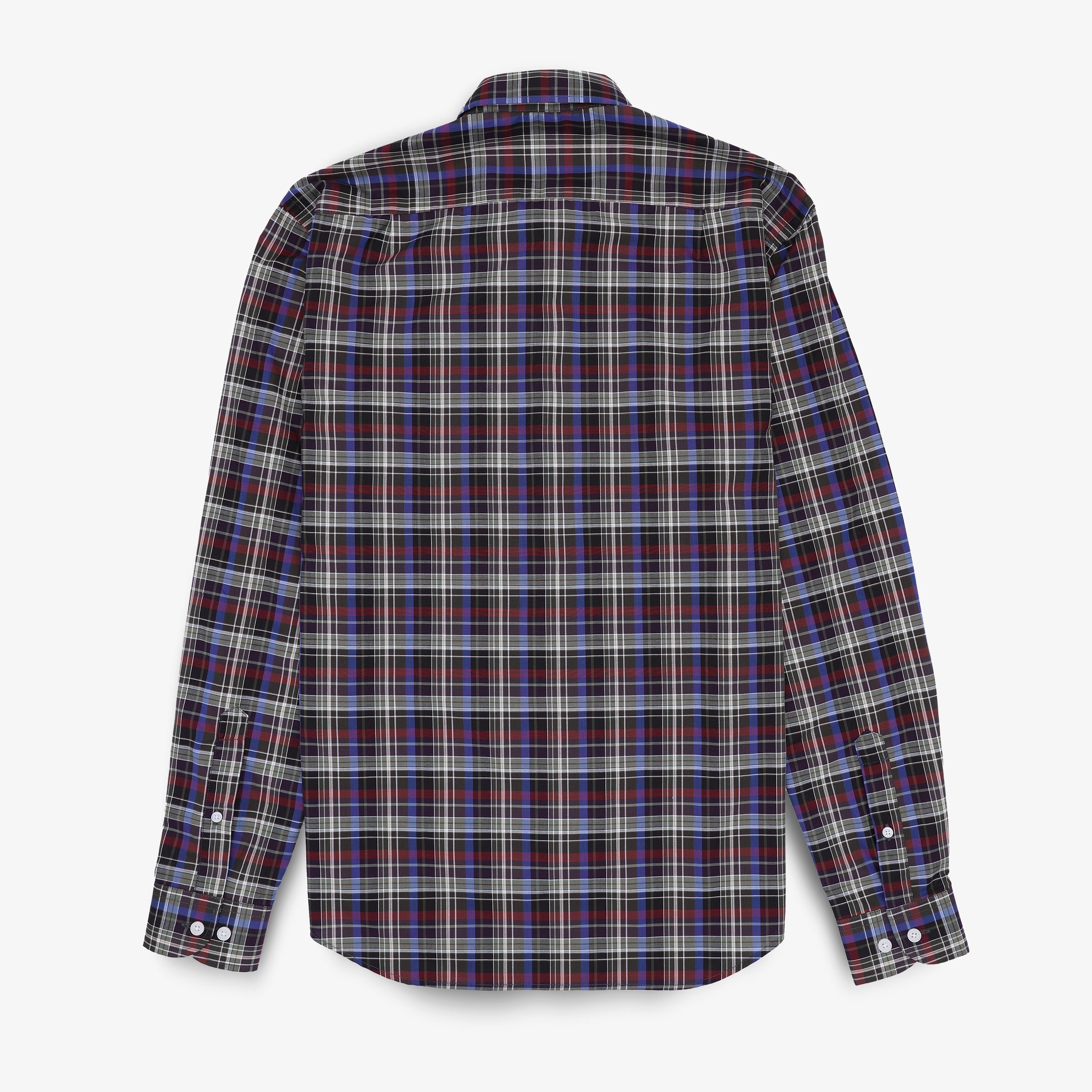Chemise manches longues en coton à carreaux multicolore SERGE BLANCO Bleu