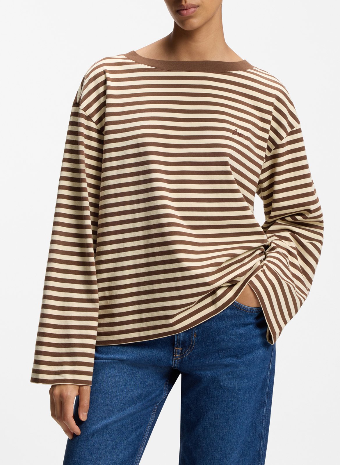 T-shirt à rayures en coton BOSS Multicolore