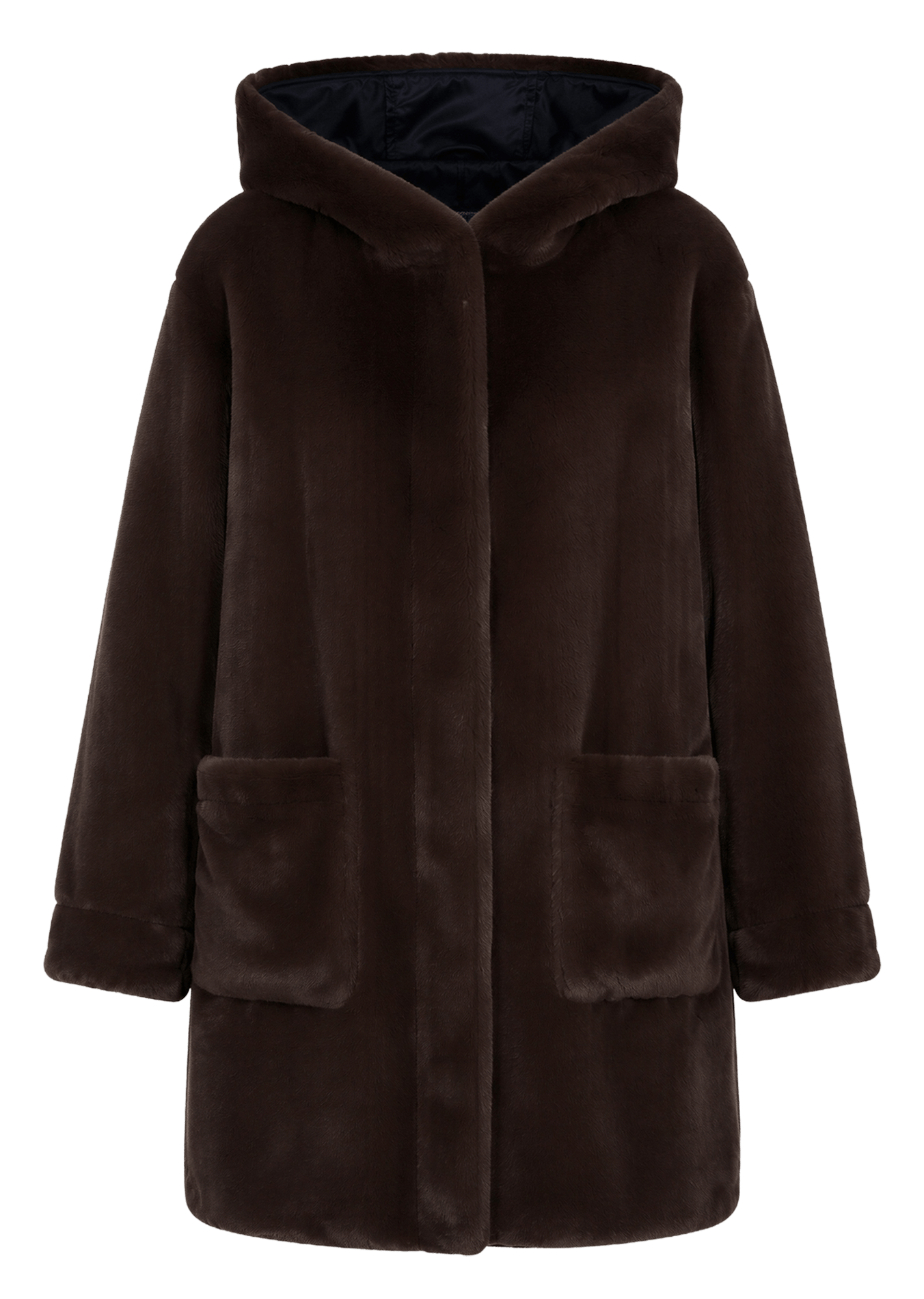 Langer Kapuzenparka, wendbar. PABLO Blau