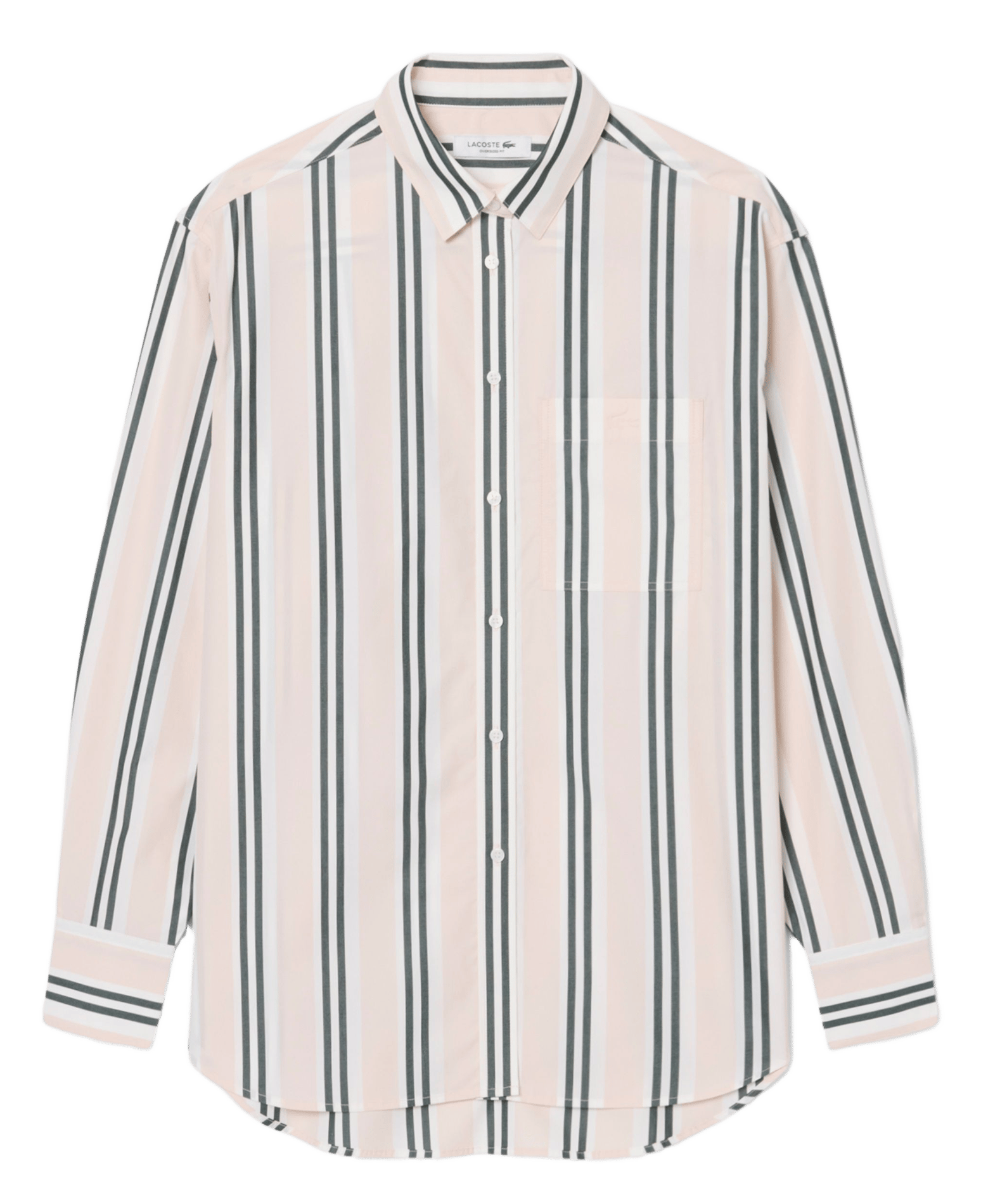 Chemise oversize col classique rayée en coton LACOSTE Multicolore