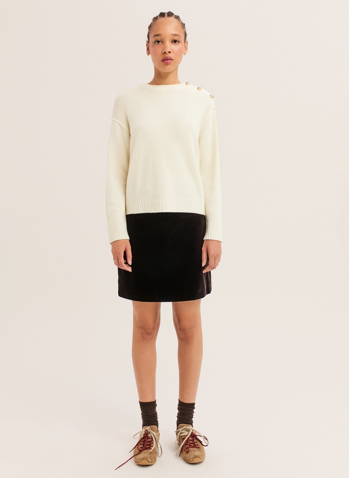 Round-neck wool sweater PABLO Beige