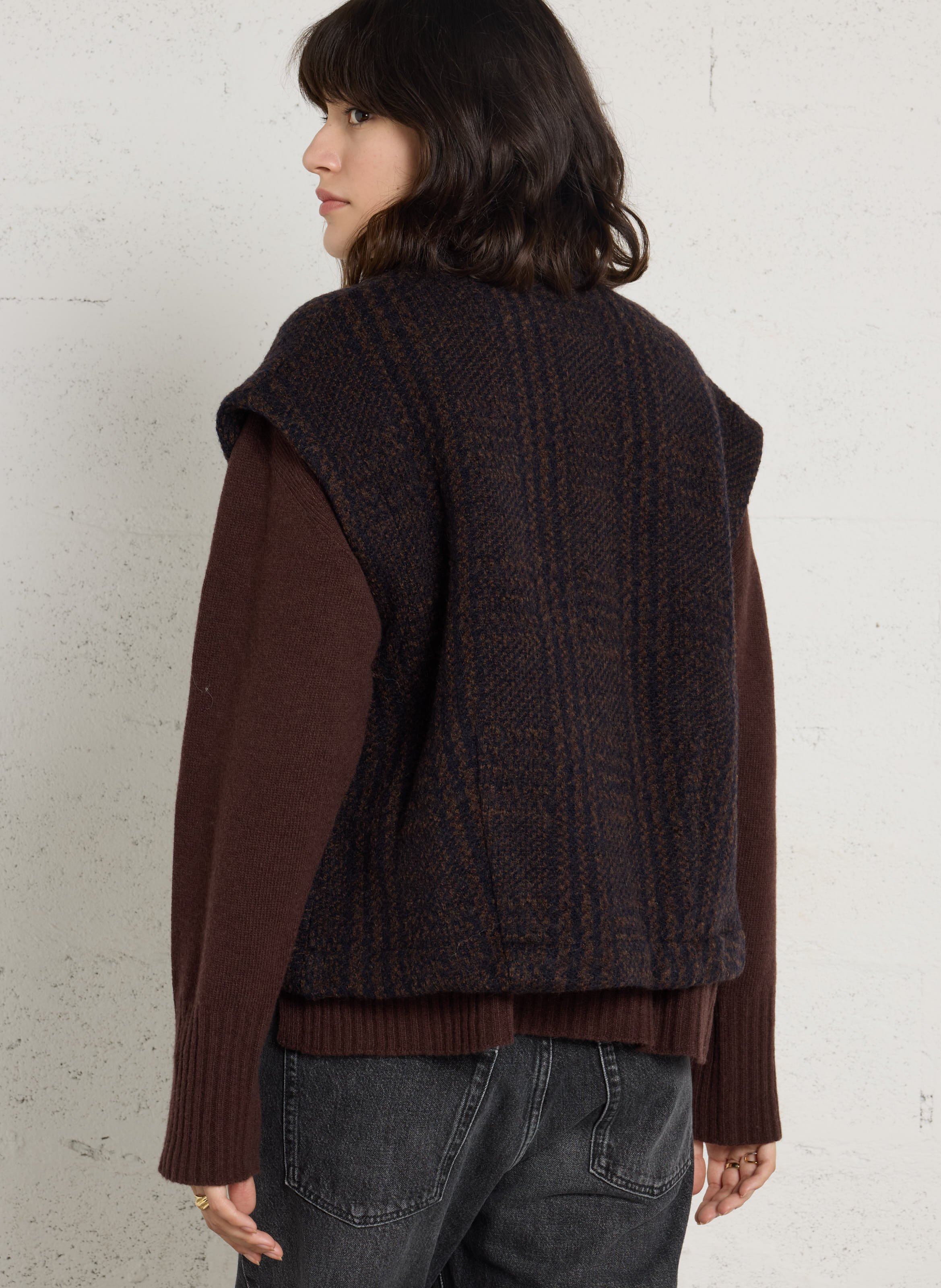 Oversized sleeveless wool jacket SACRECOEUR Multicolored