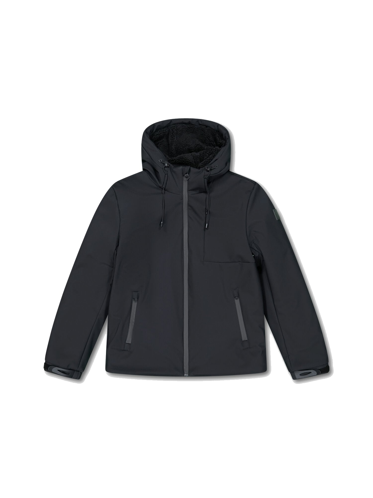 Zip-up hooded parka LE TEMPS DES CERISES Black