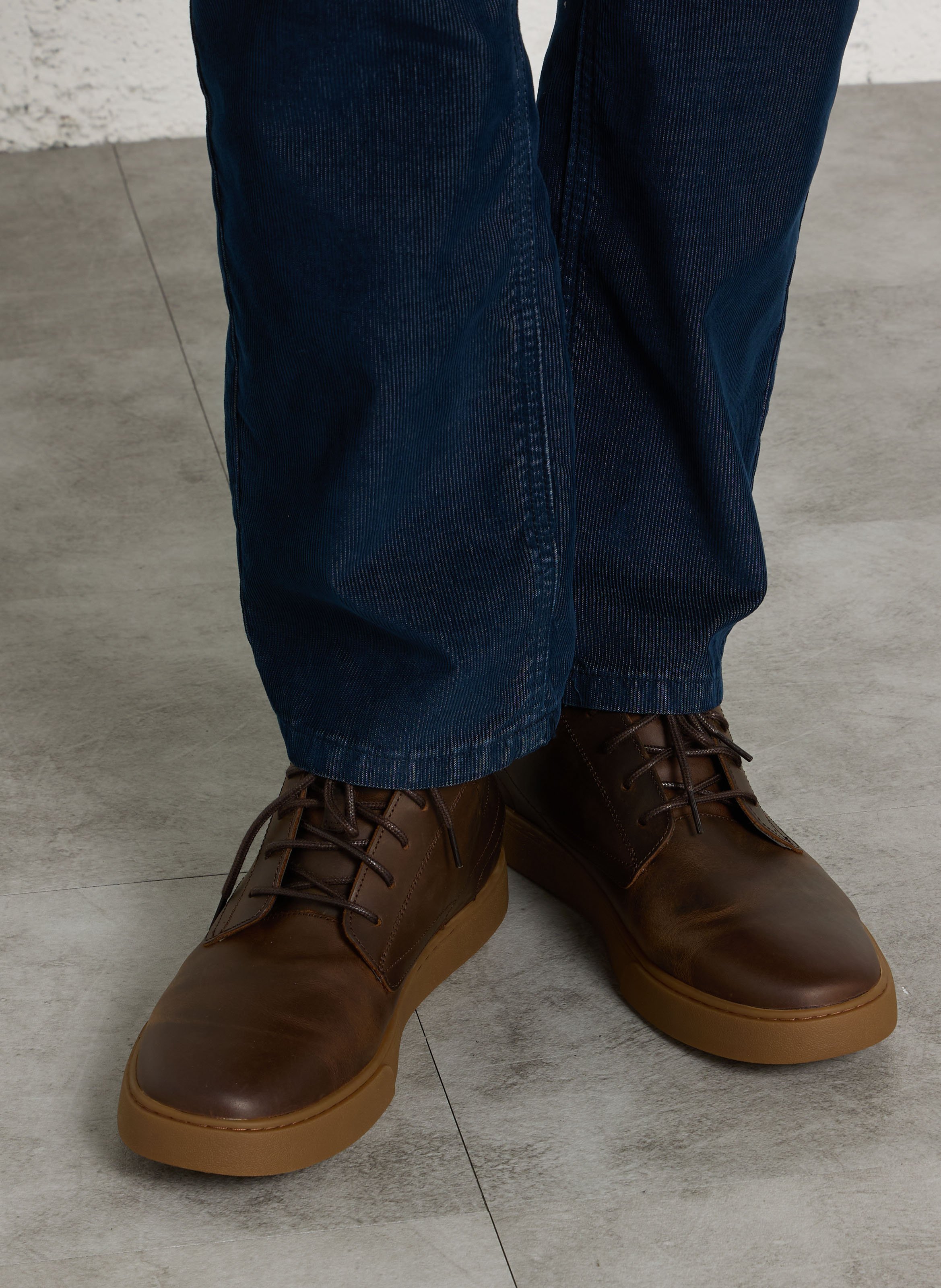 Lace-up smooth leather ankle boots CLARKS Brown