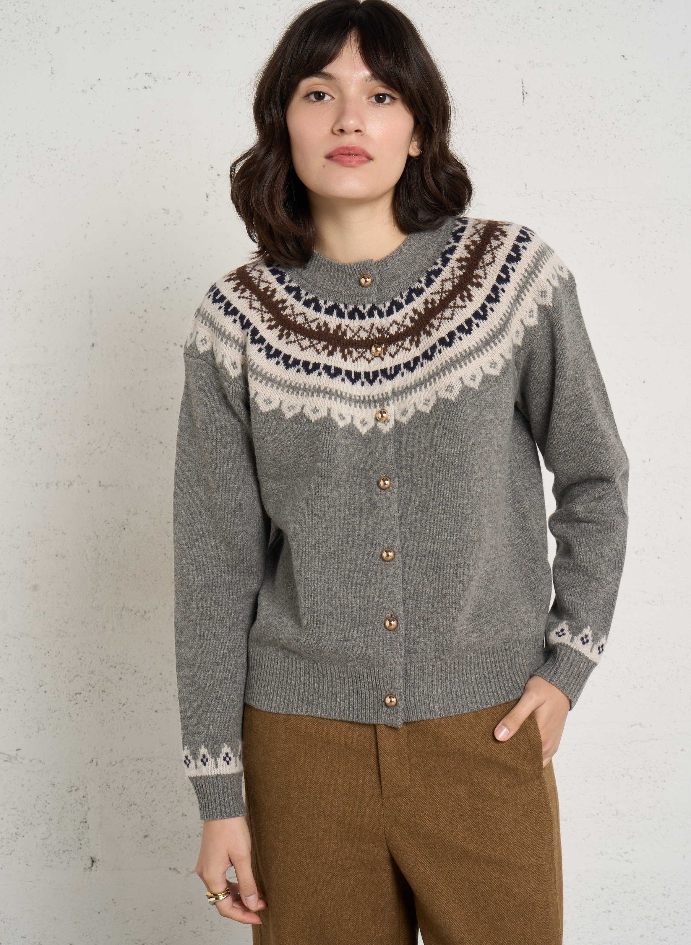 Wollen vest met ronde hals PETITE MENDIGOTE