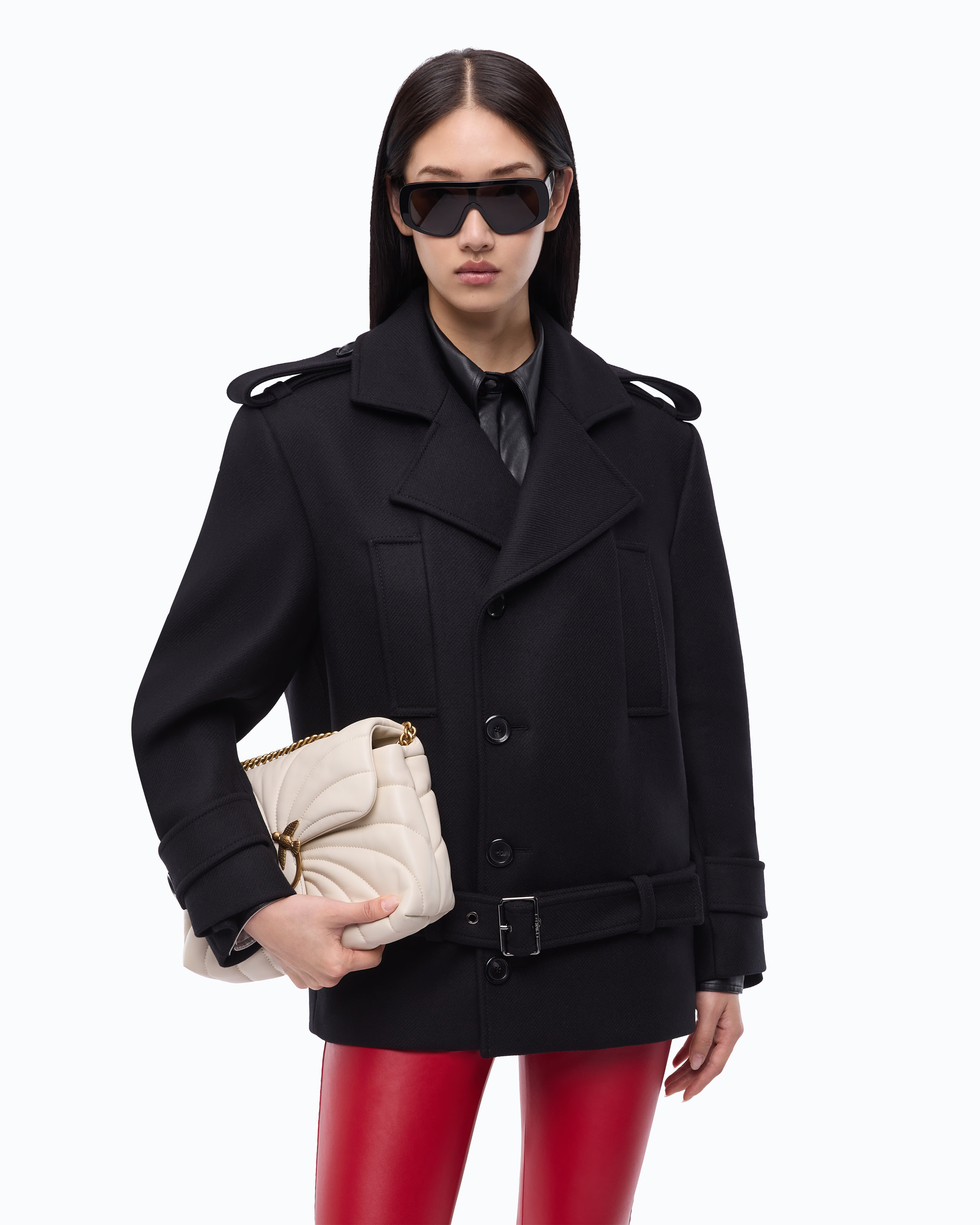 Caban ceinturé PINKO Noir