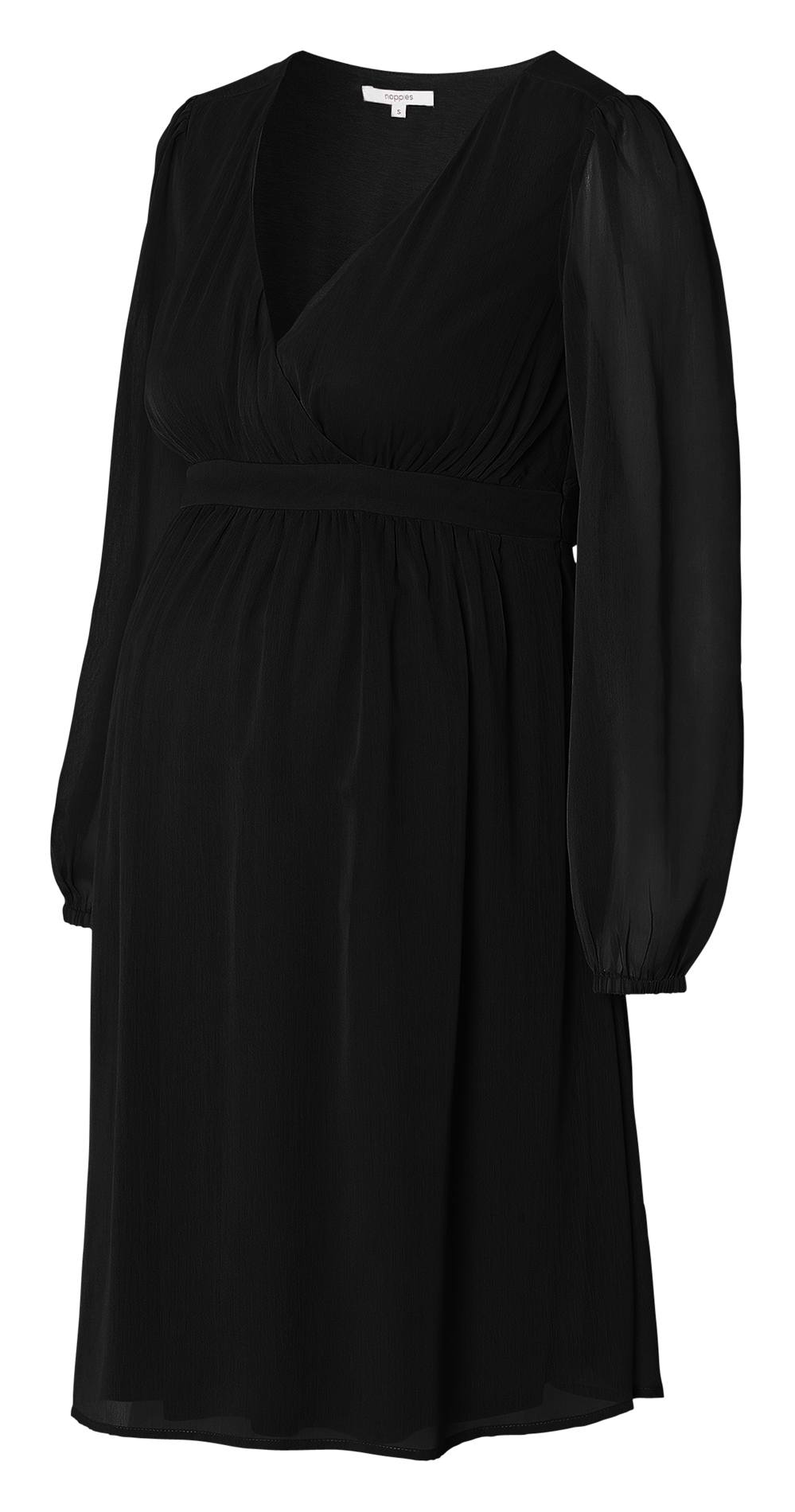 Short crepe wrapover-neck dress NOPPIES Black