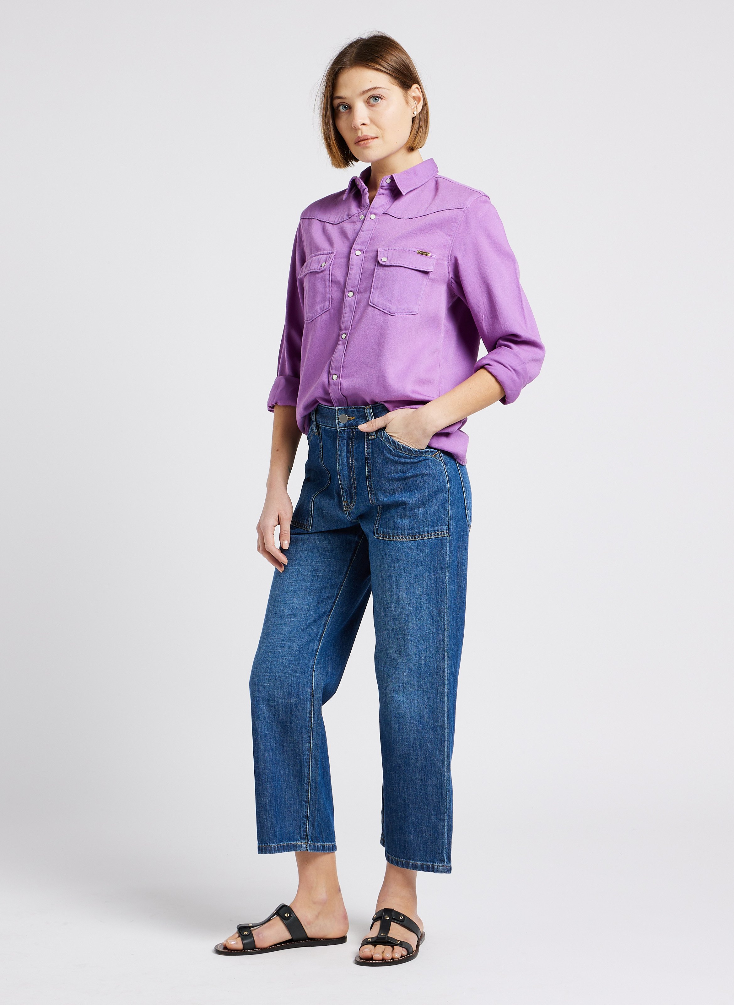 Straight-leg cotton jeans ACQUAVERDE Blue