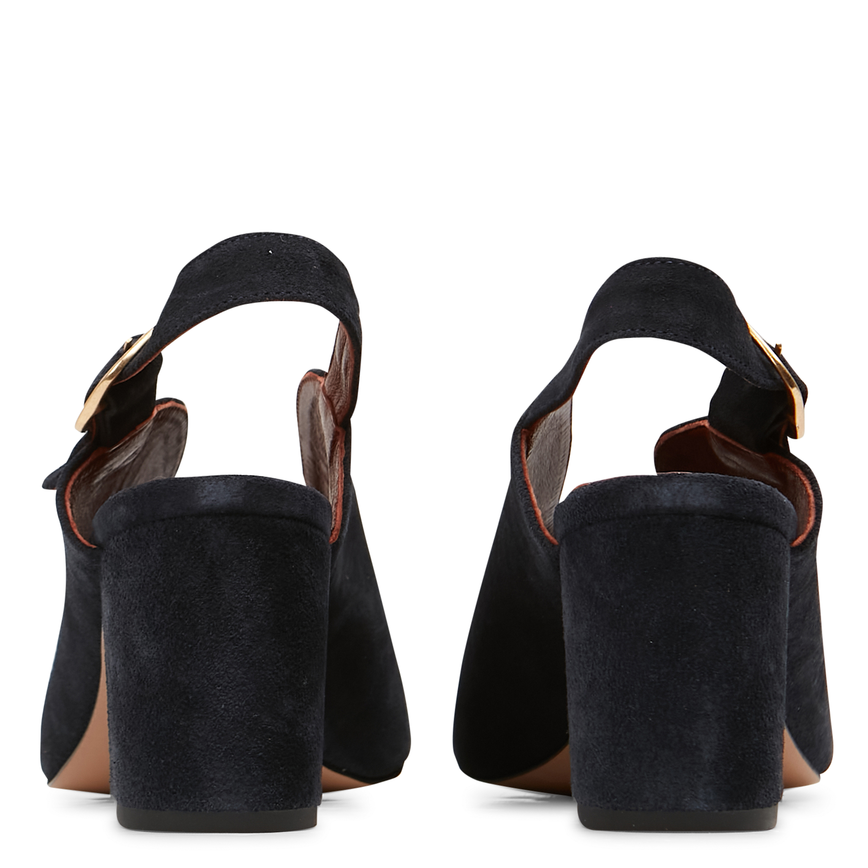 Sandales à talon en cuir velours ANONYMOUS COPENHAGEN Bleu