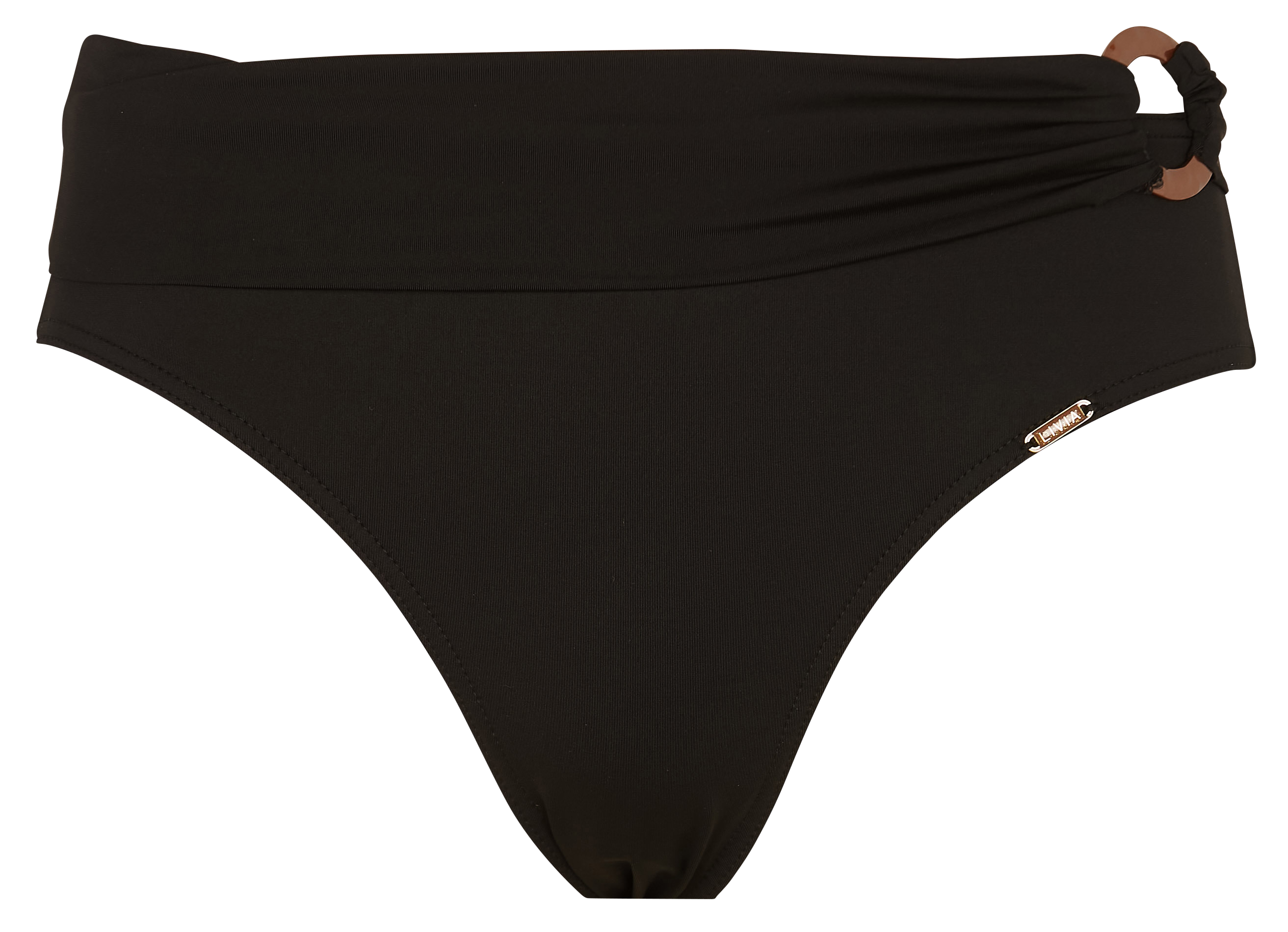 High-waisted bikini bottoms Black