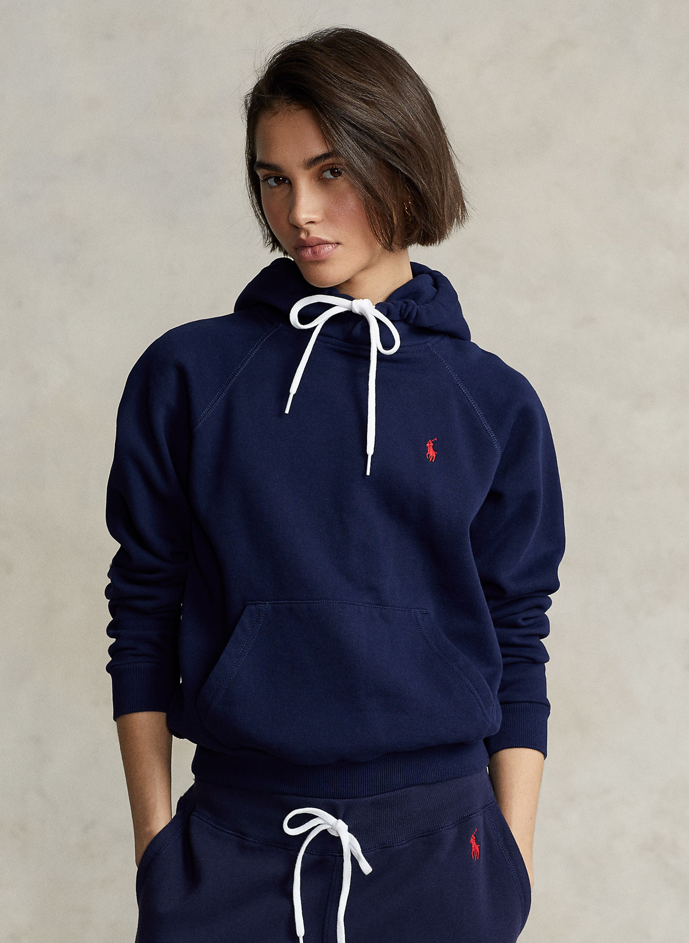 Felpa Con Cappuccio In Cotone Cruise Navy Polo Ralph Lauren Donna 211794394 004 CRUISE NAVY Place des Tendances Italia