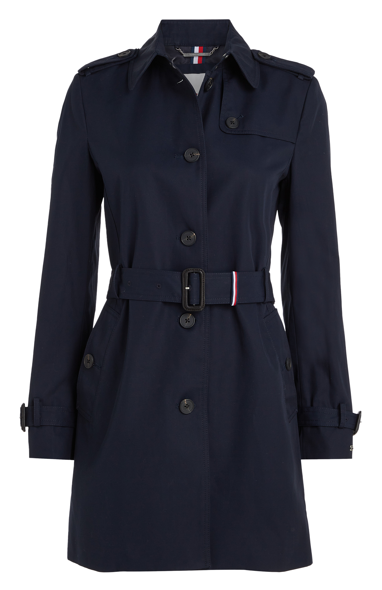 Trench-coat droit en coton bio TOMMY HILFIGER Bleu