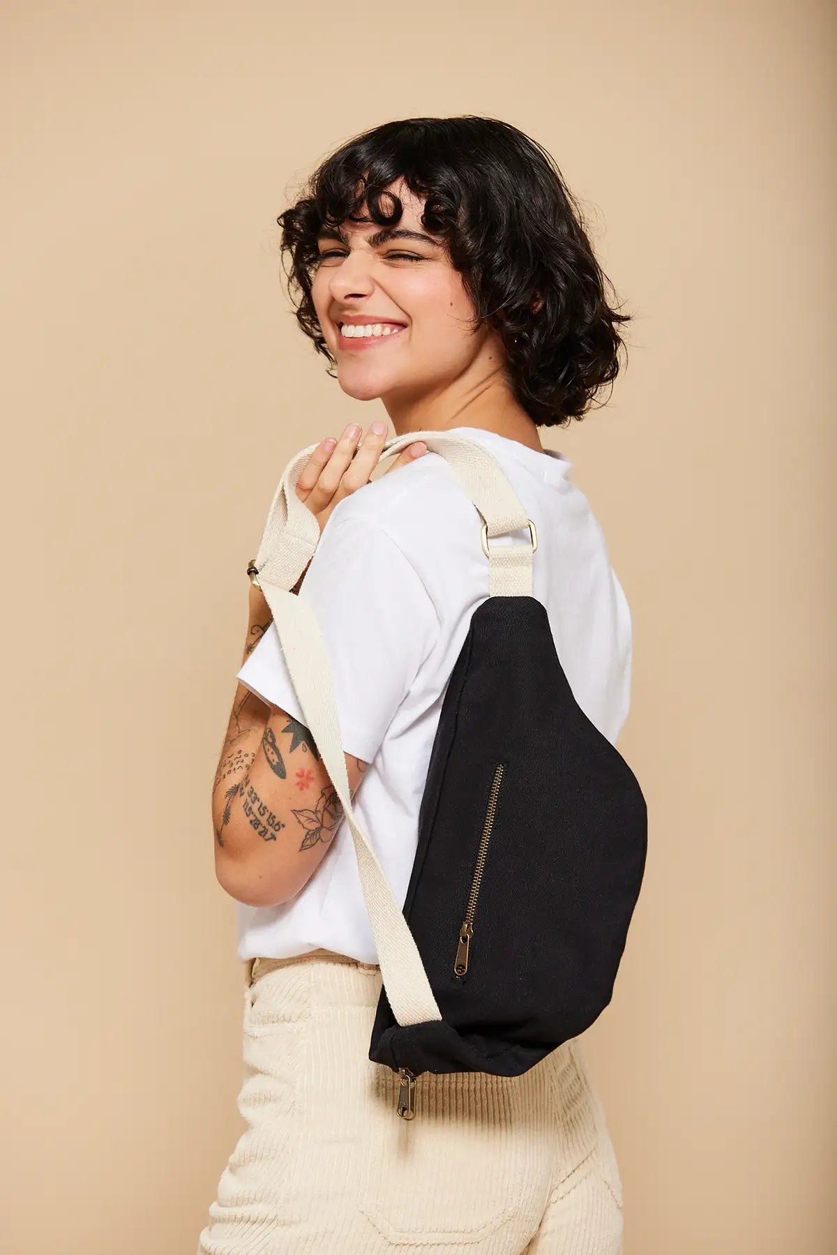 Cotton waist bag HINDBAG Black