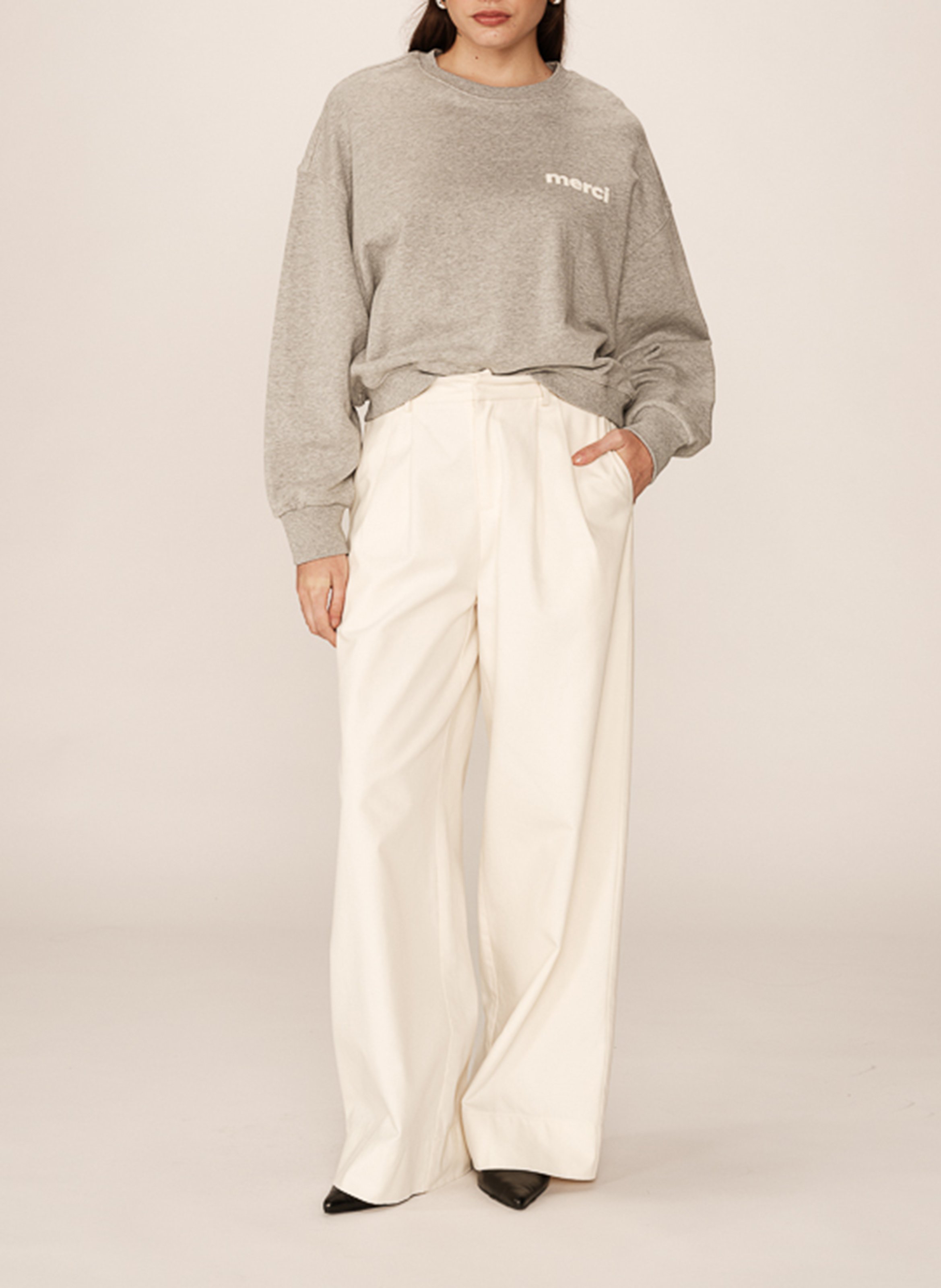 Oversize-Sweatshirt aus Baumwolle GRACE ET MILA Silber