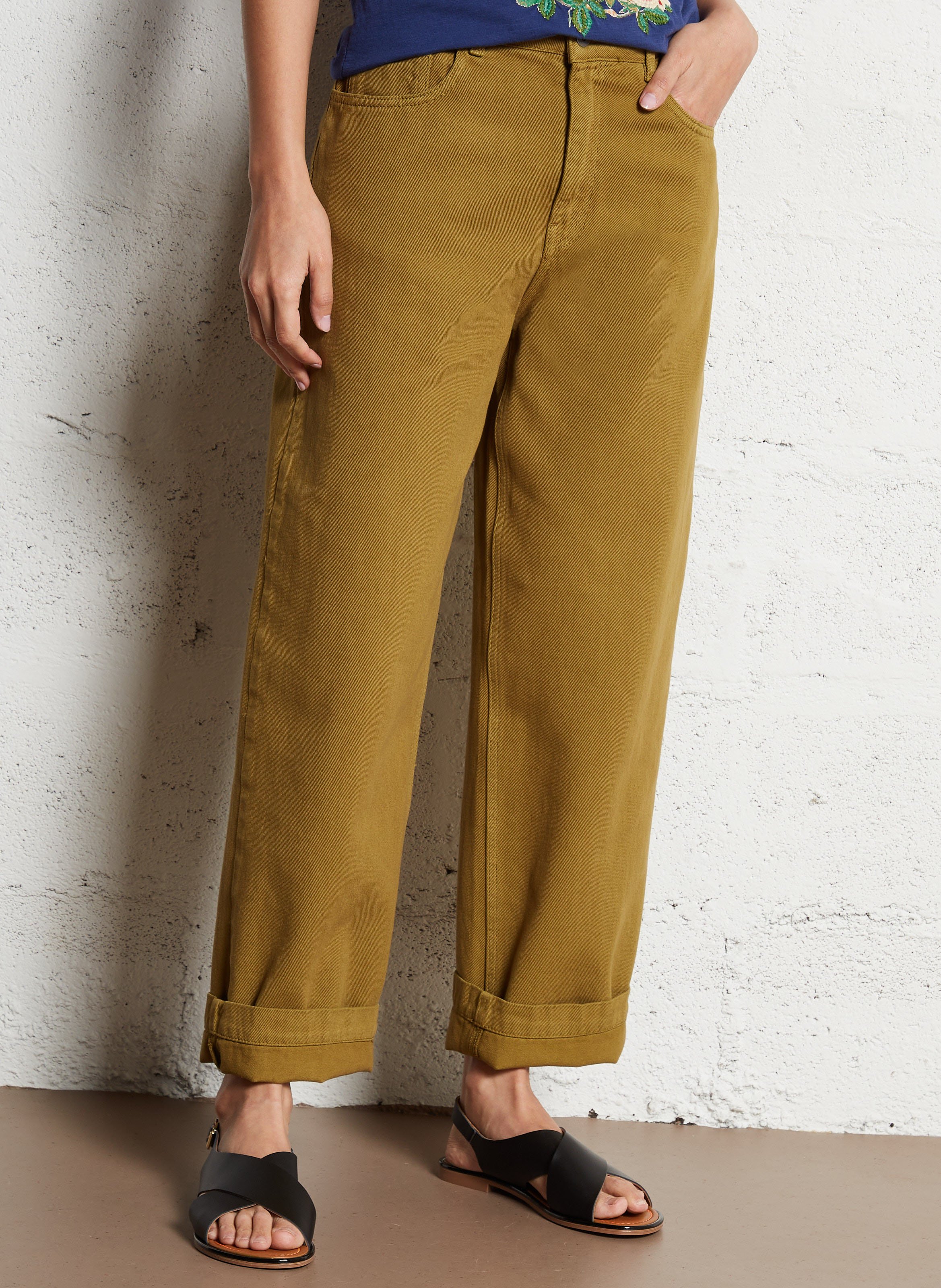 Grote katoenen jeans BELLEPIECE Groen