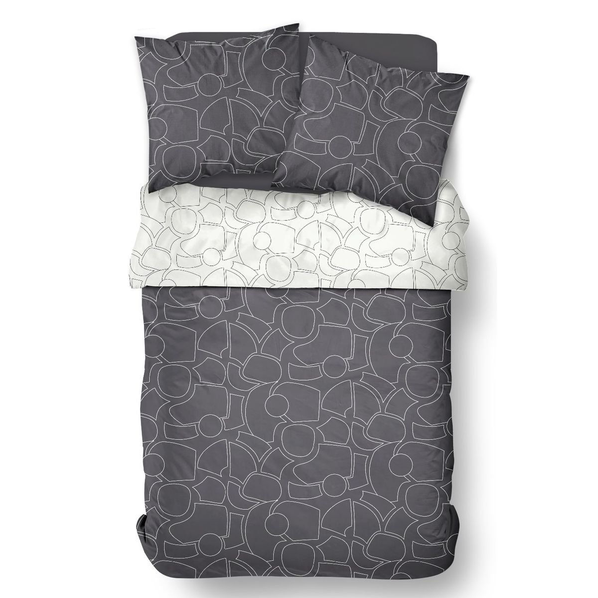 Printed cotton bed set TODAY LINGE DE MAISON Black