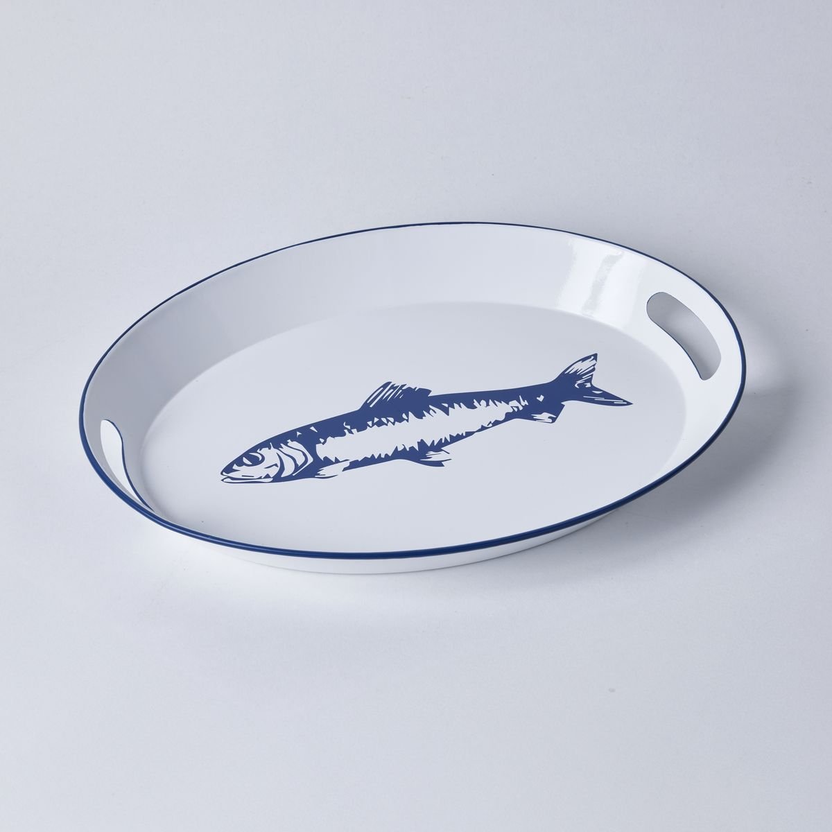 Fish pattern metal plateau FACTORY White
