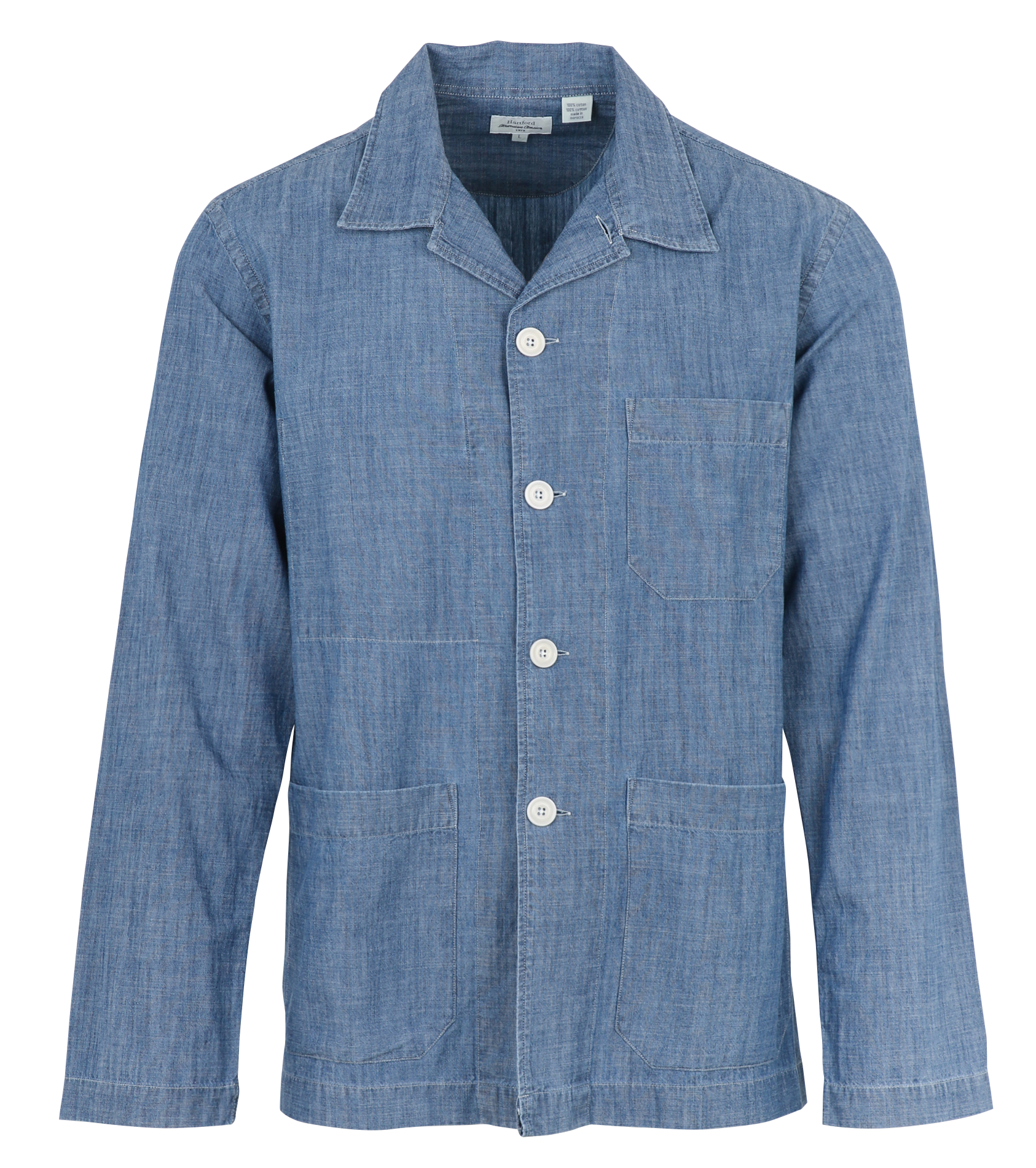 Straight buttoned denim shirt HARTFORD Blue
