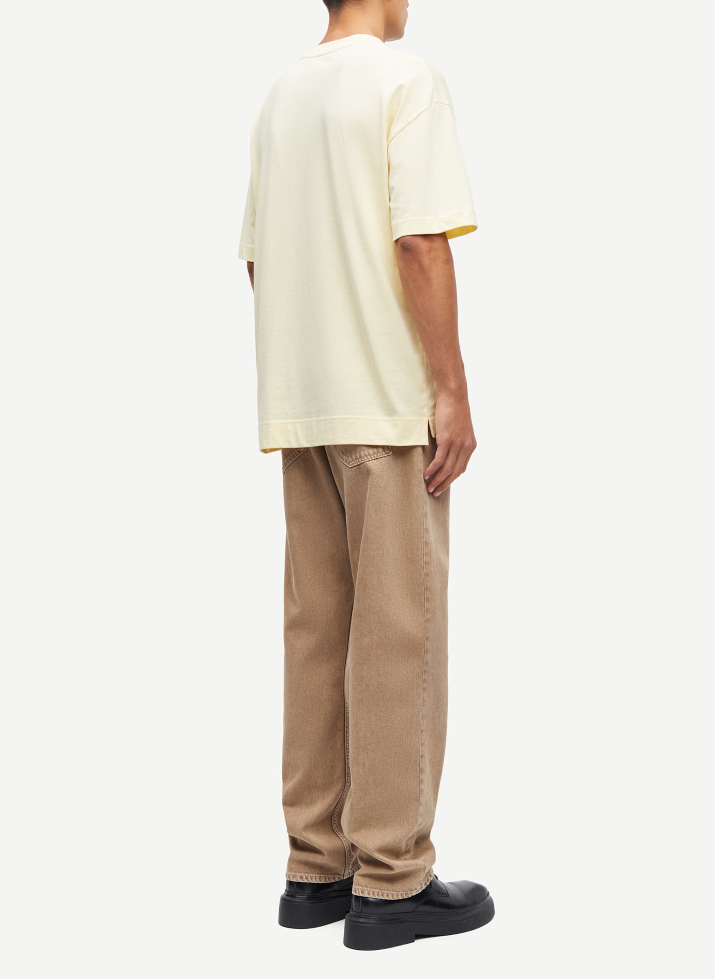 Tee-shirt col rond regular-fit sérigraphié en coton bio SAMSOE SAMSOE Jaune