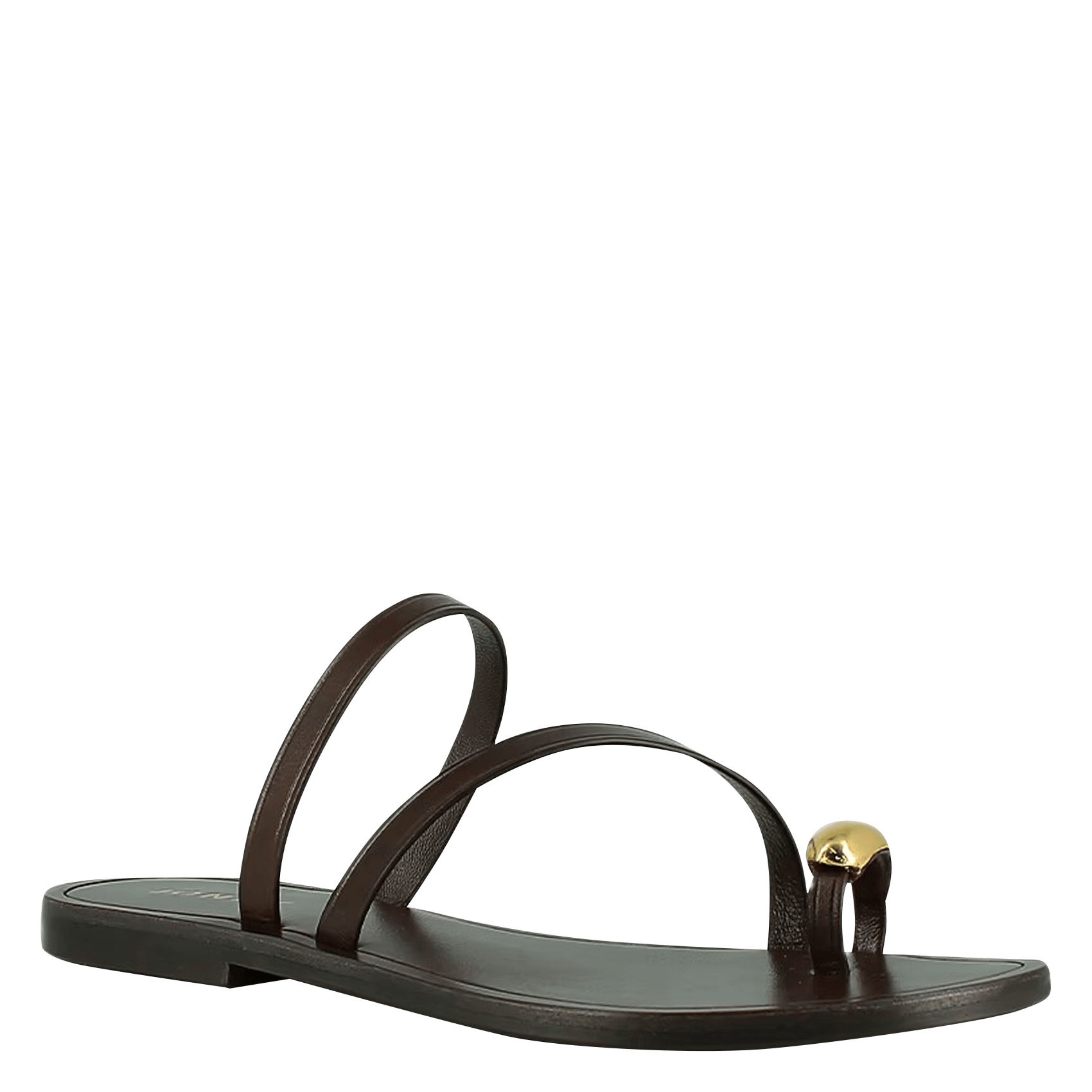 Leather strappy sandals JONAK Brown