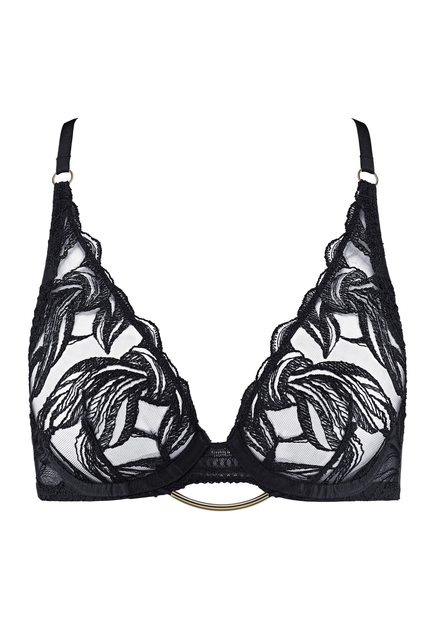 A la Folie kohl black underwired triangle bra AUBADE Black