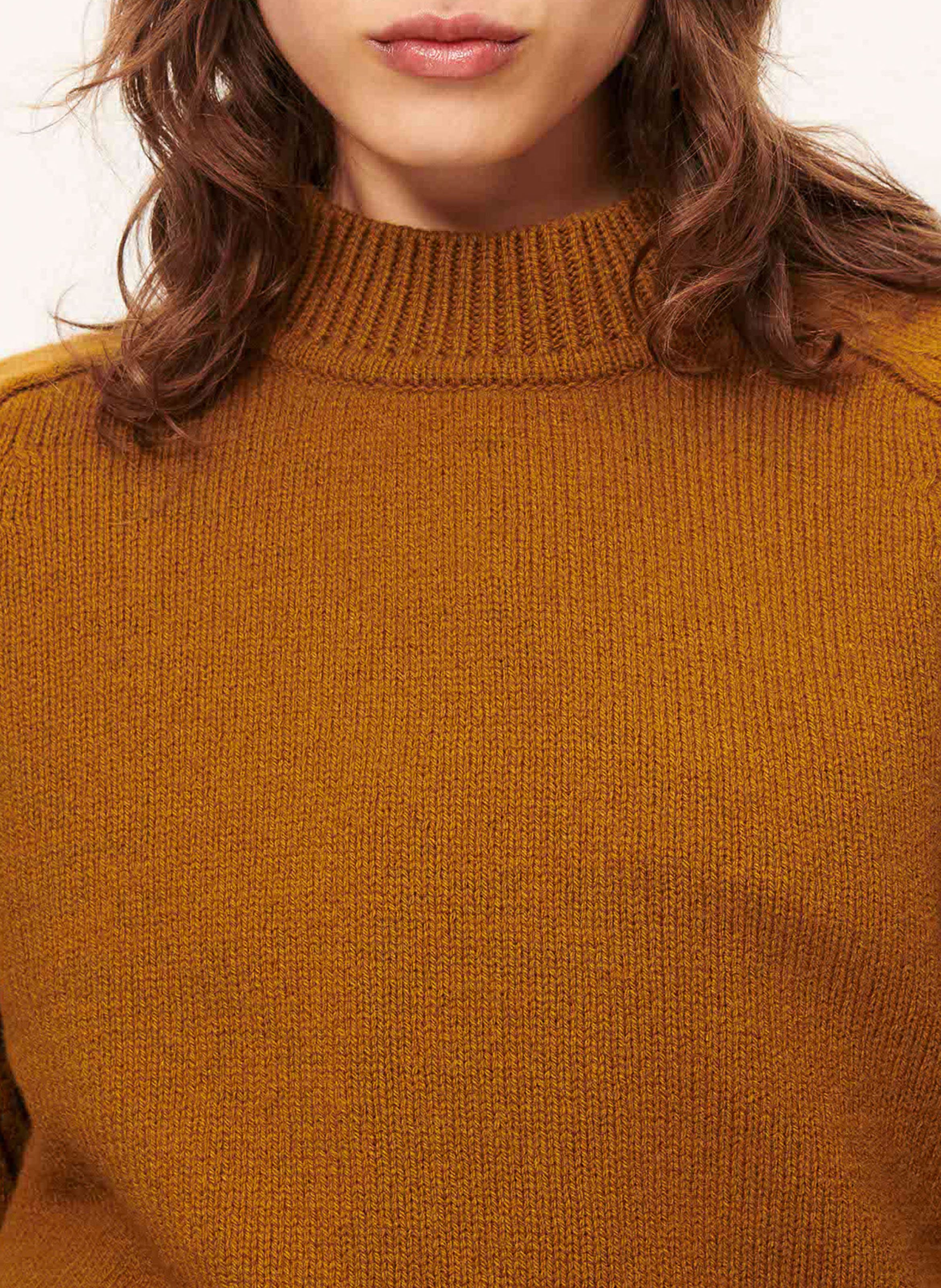 Pull droit en laine mélangée SESSUN Marron