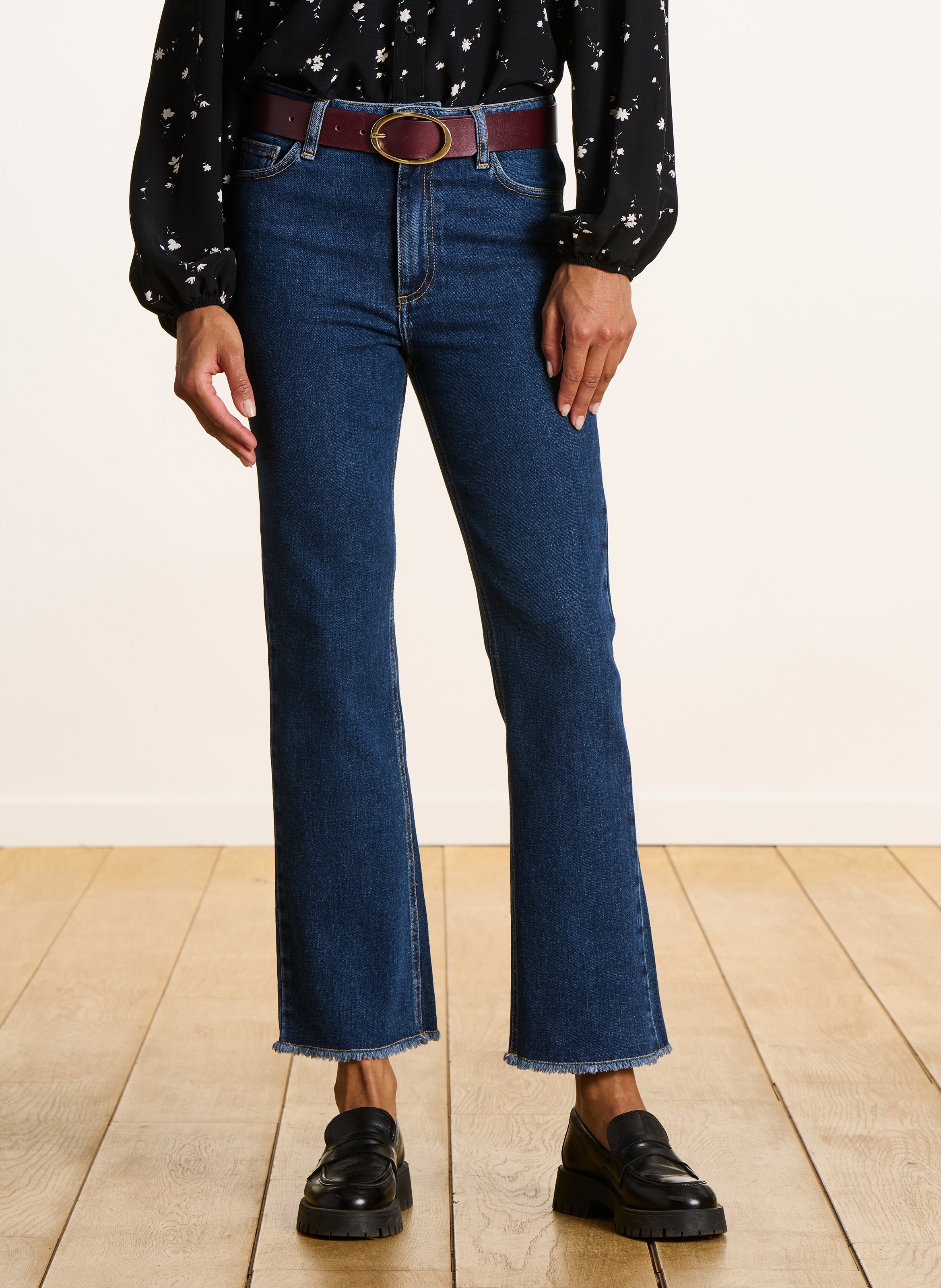 Organic cotton cropped jeans LA FEE MARABOUTEE