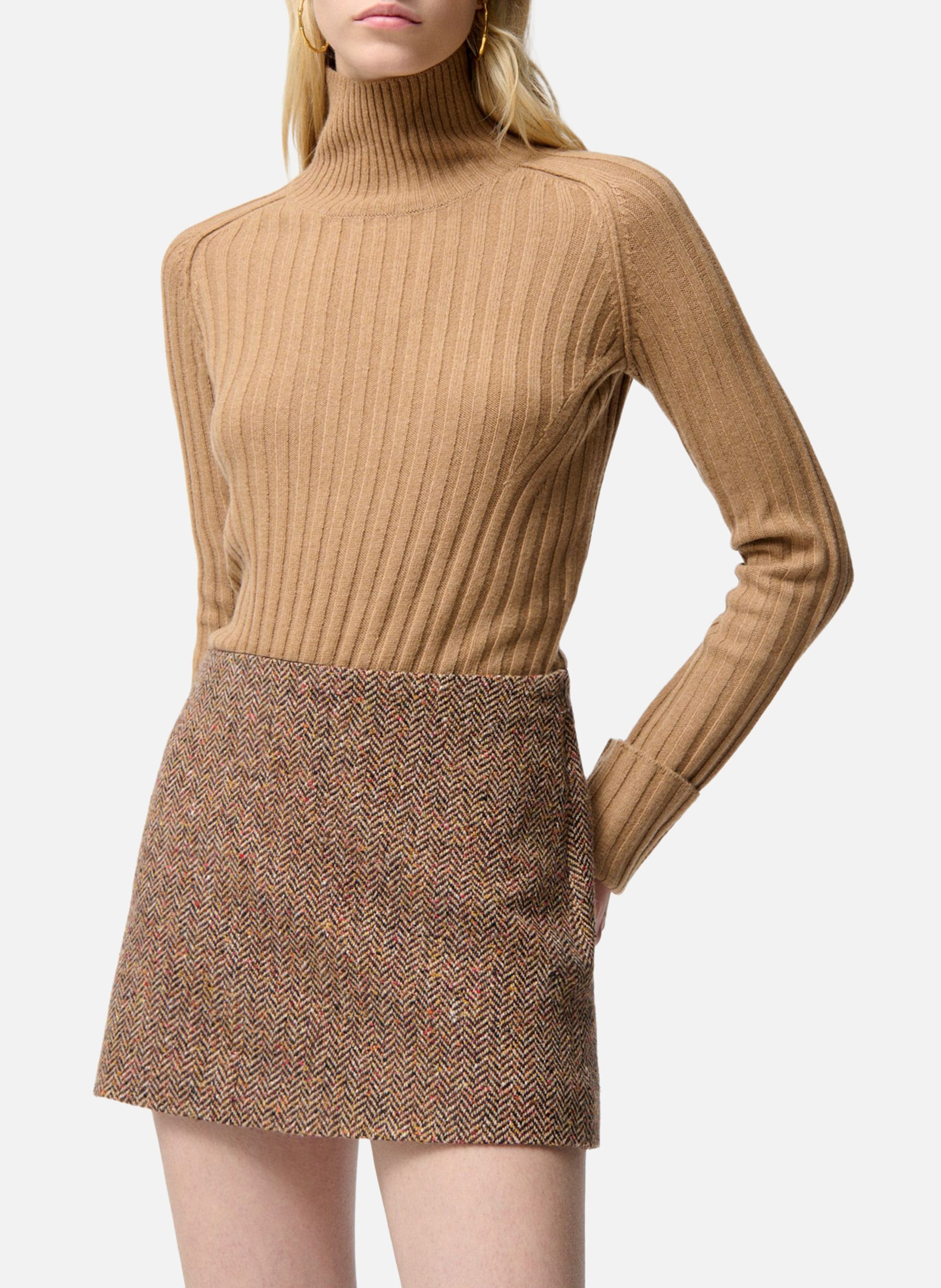 Jupe courte en laine mélangée VANESSA BRUNO Multicolore