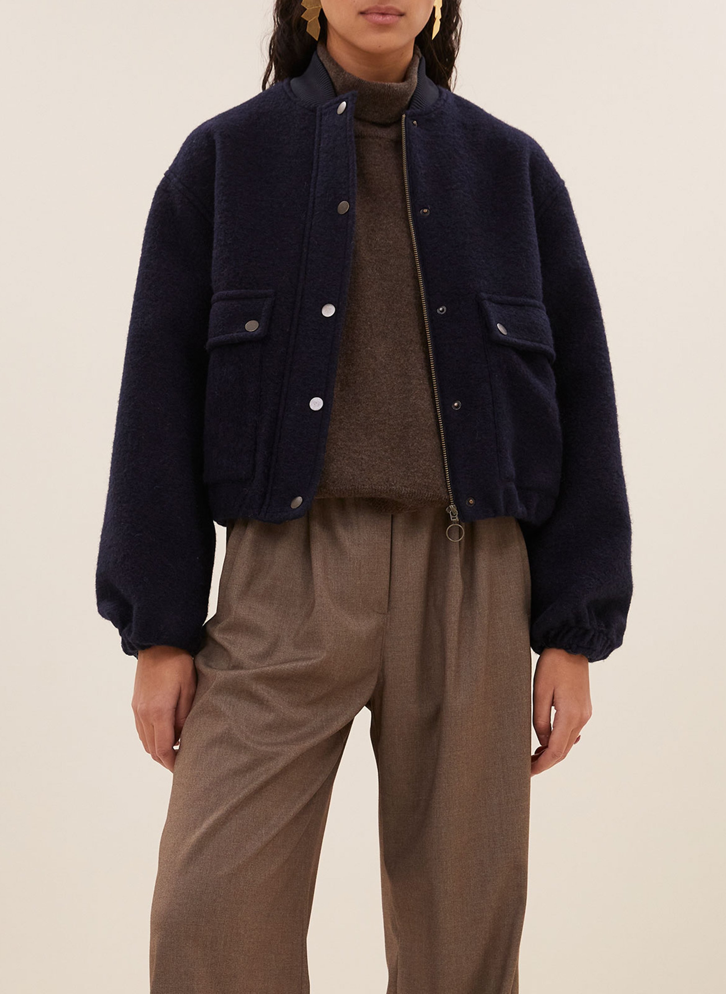 Oversized wool-blend jacket  BY BAR Blue