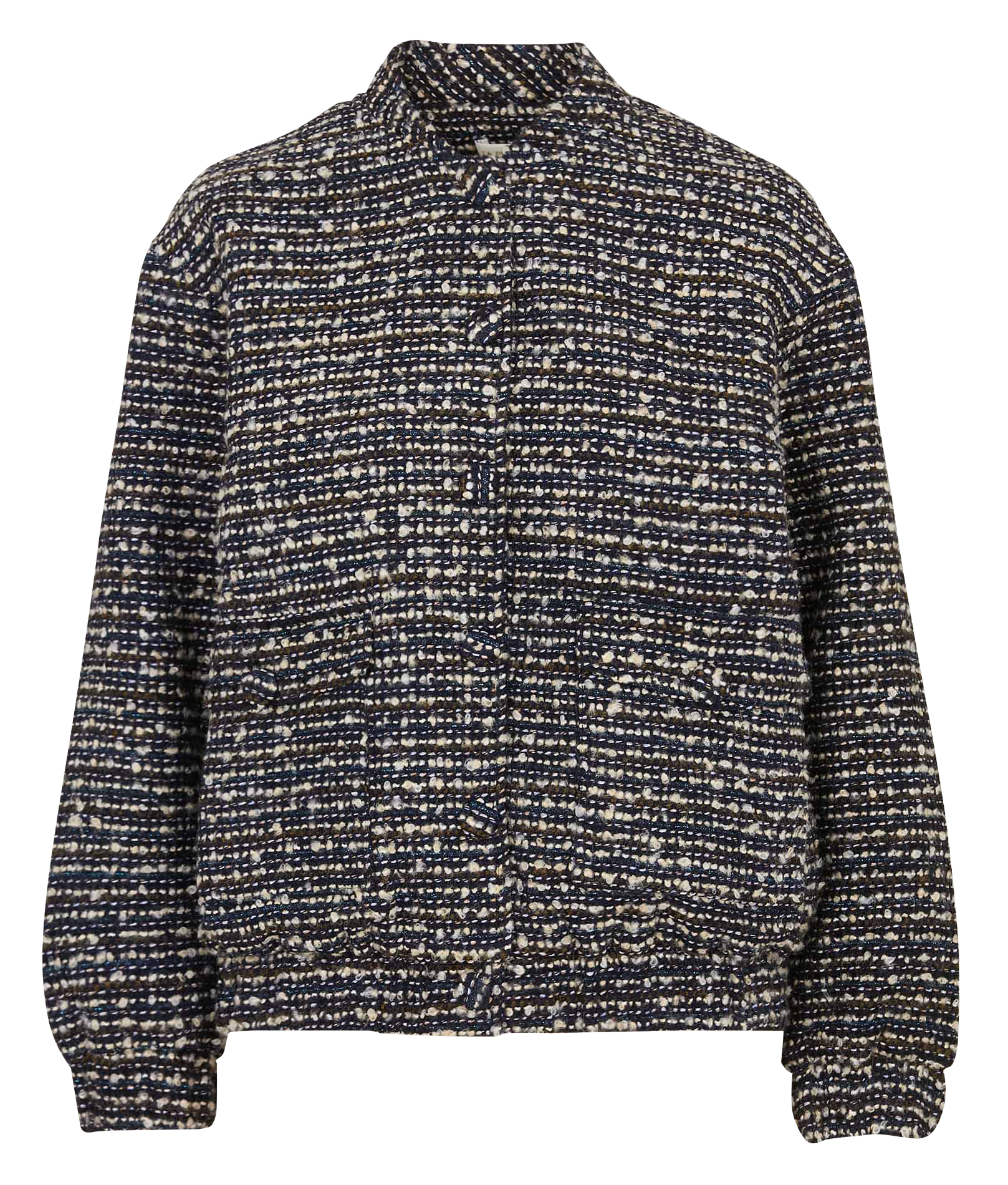 Oversize Teddy-Kragen Tweed Jacke LA PETITE ETOILE Blau