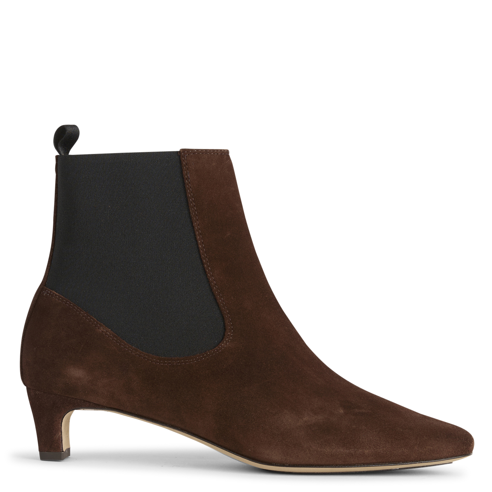 Bottines Chelsea à talons en cuir suédé ANONYMOUS COPENHAGEN Marron