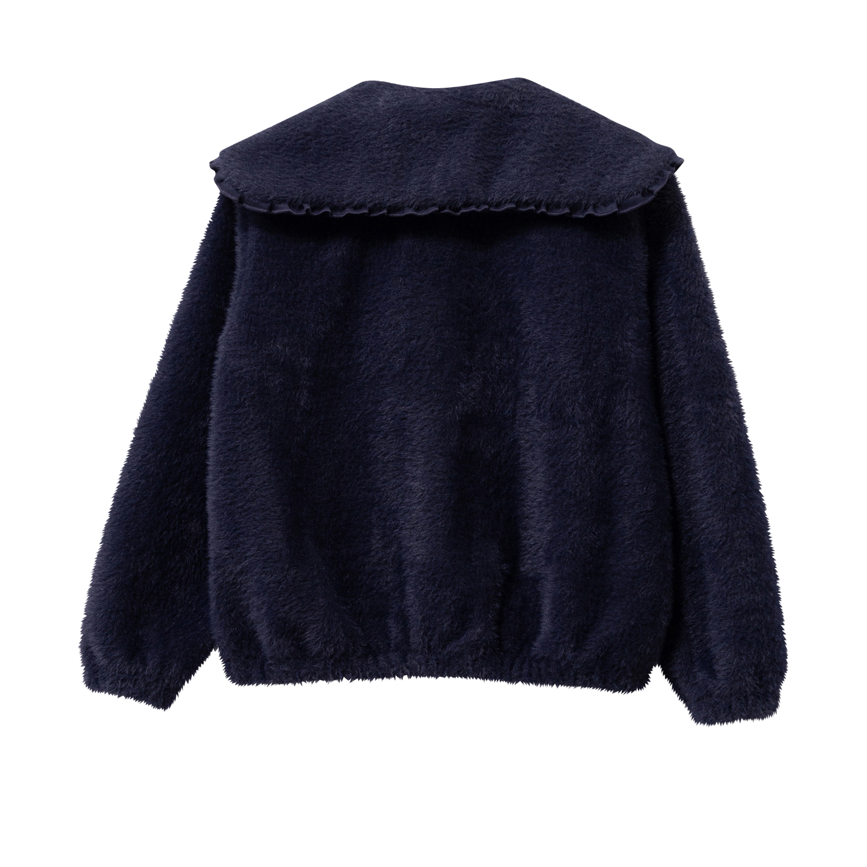 Gilet ample col claudine en maille duveteuse IKKS JUNIOR Bleu