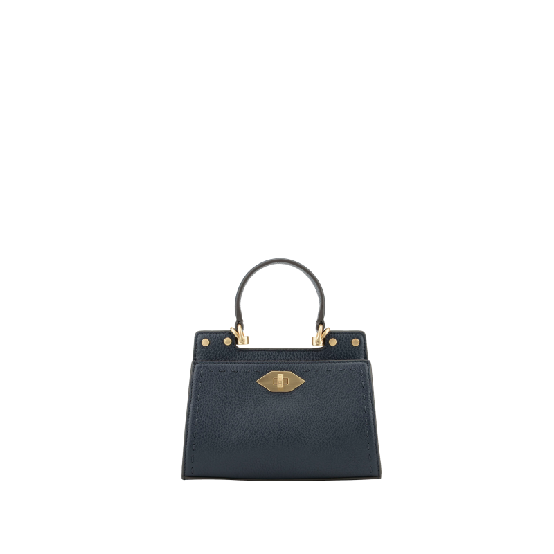 Handbag - cowhide leather POURCHET Blue