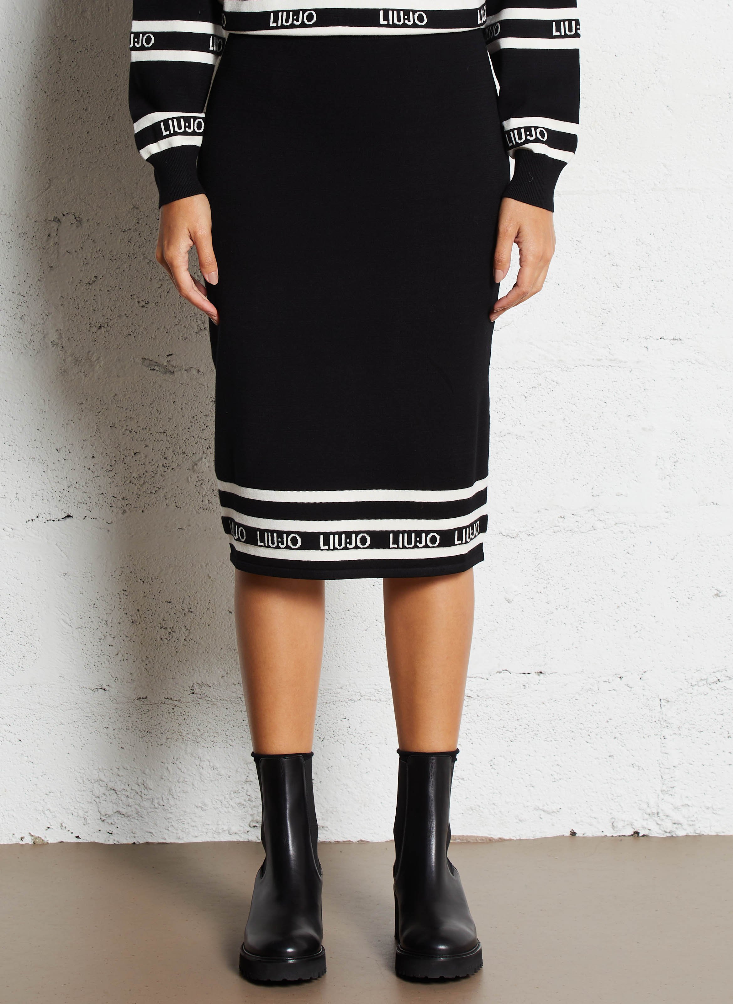 Halflange, gebreide rok LIU JO Zwart