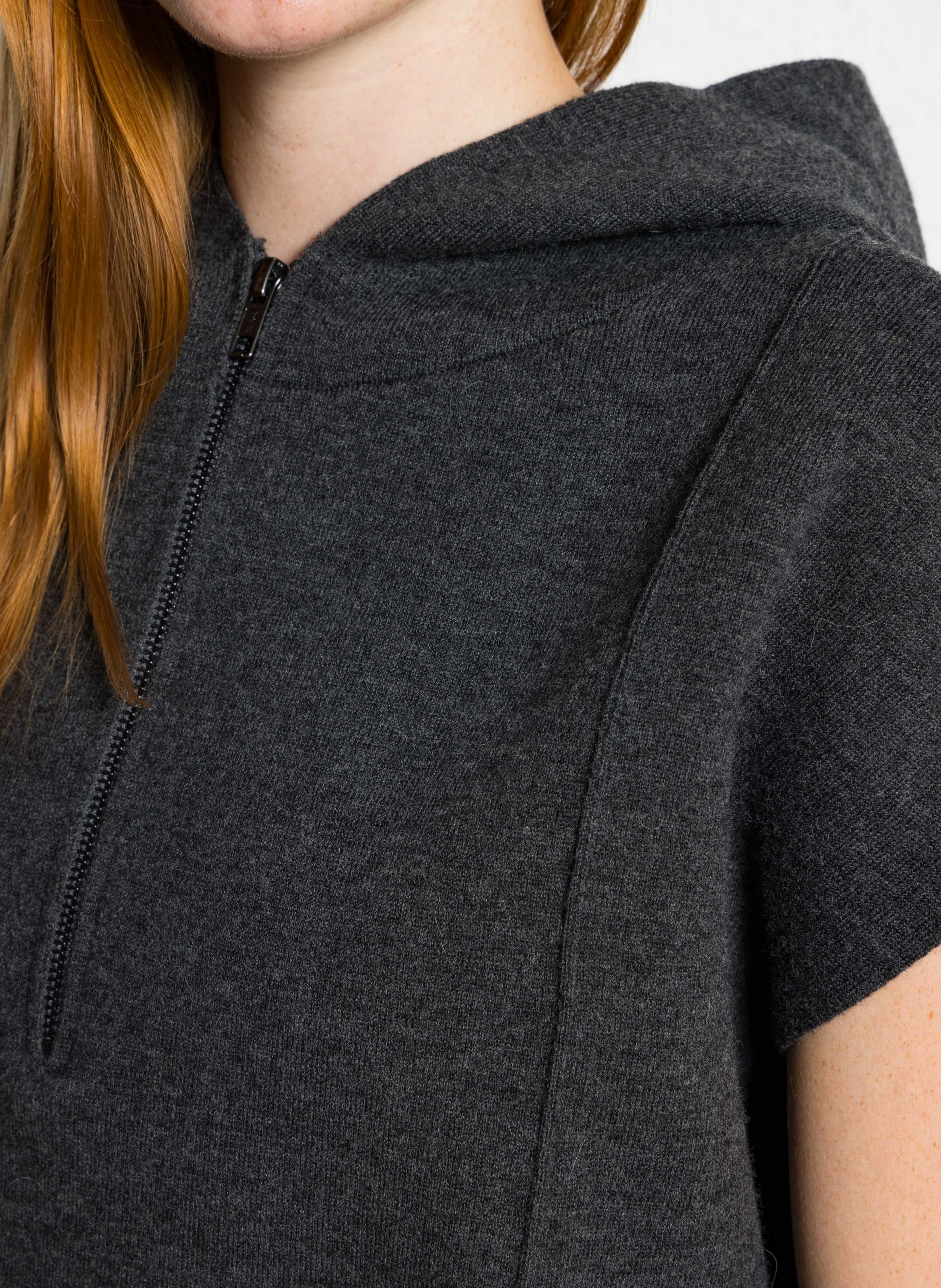 Straight round neck wool blend jacket MAISON 123 Grey