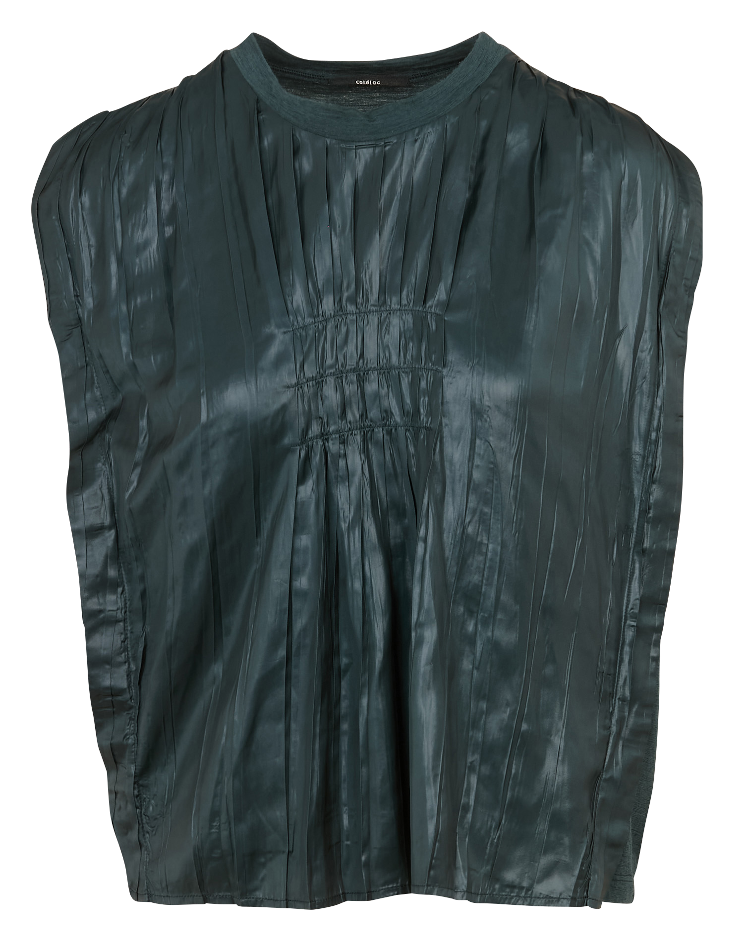 Glanzend T-shirt met ronde hals COTELAC Groen