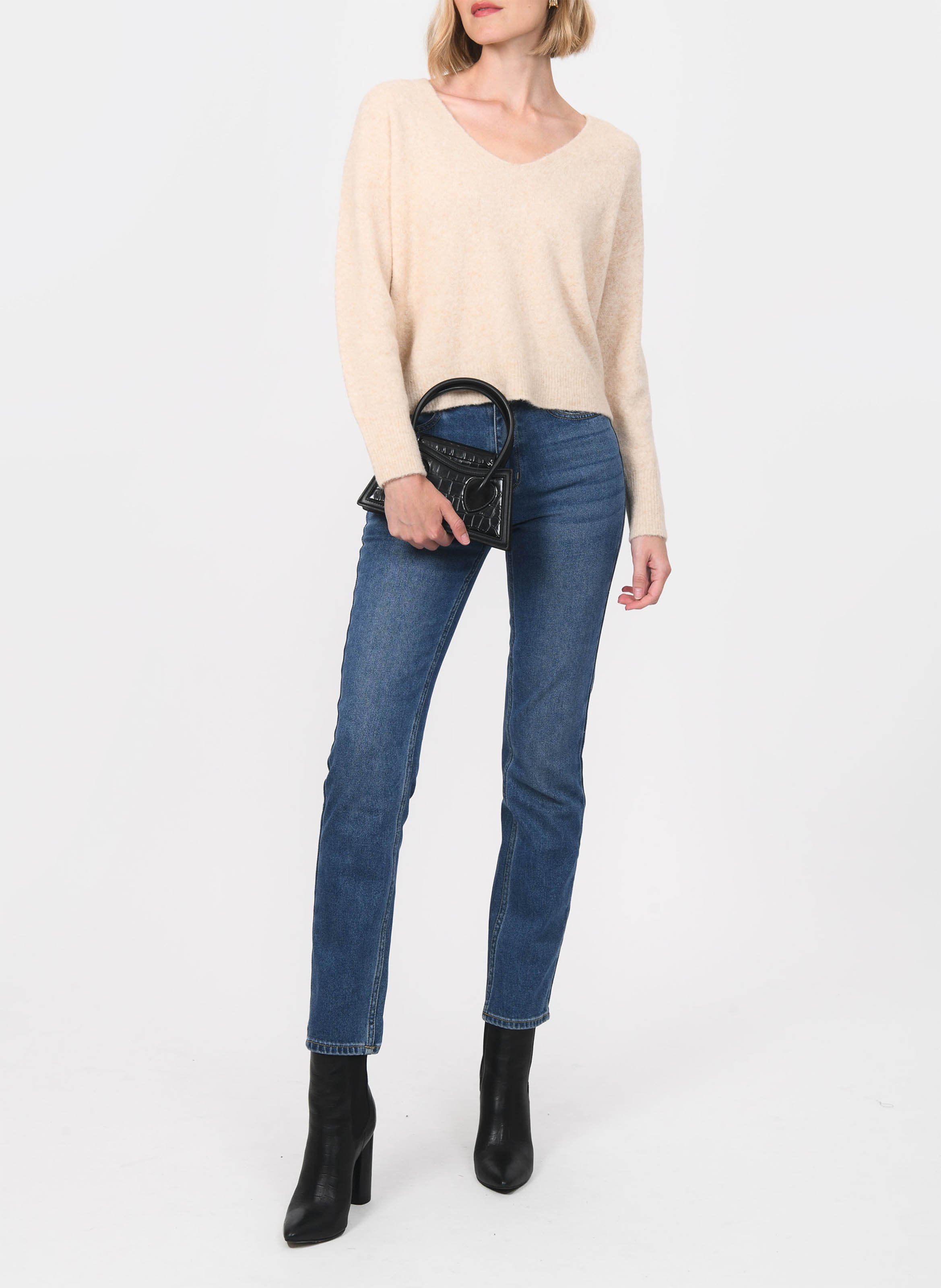 Blossom - Pullover aus Wollmix mit V-Ausschnitt KOOKAI Beige