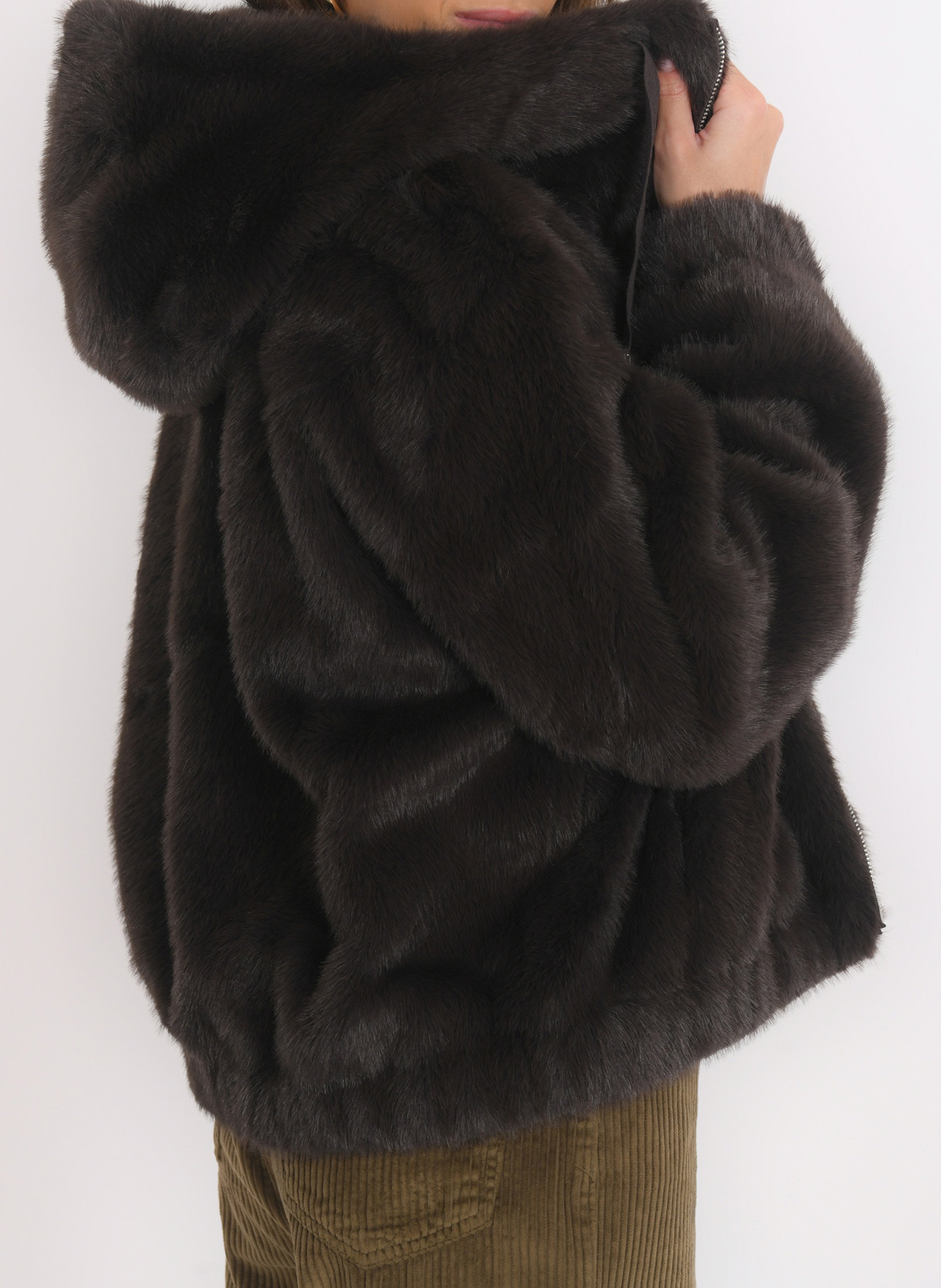 Manteau en fourrure synthétique KOOKAI Marron